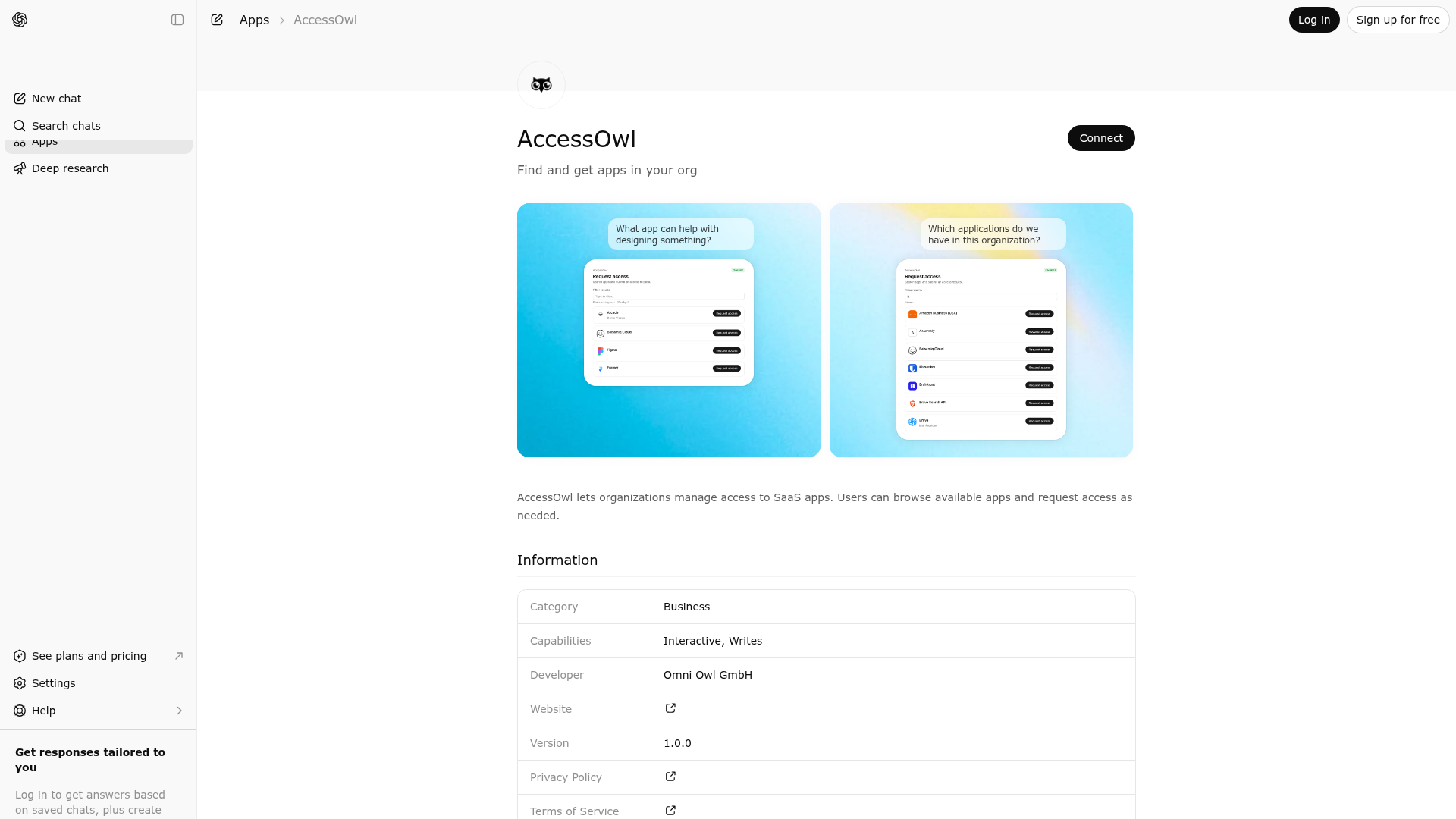 Screenshot of AccessOwl website