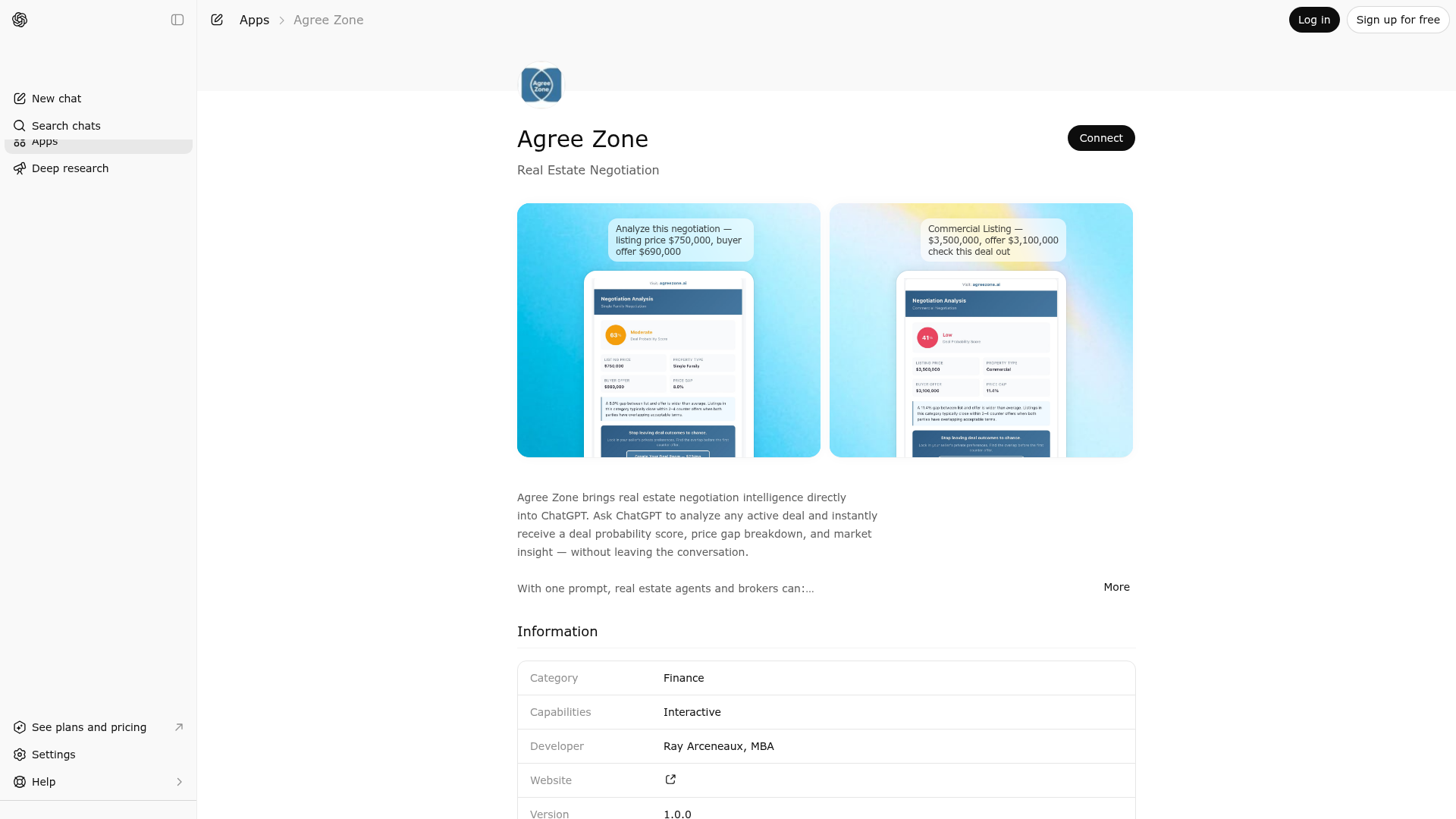 Screenshot of Agree Zone website