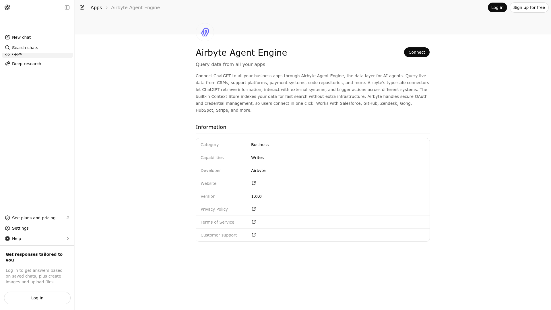 Screenshot of Airbyte Agent Engine website