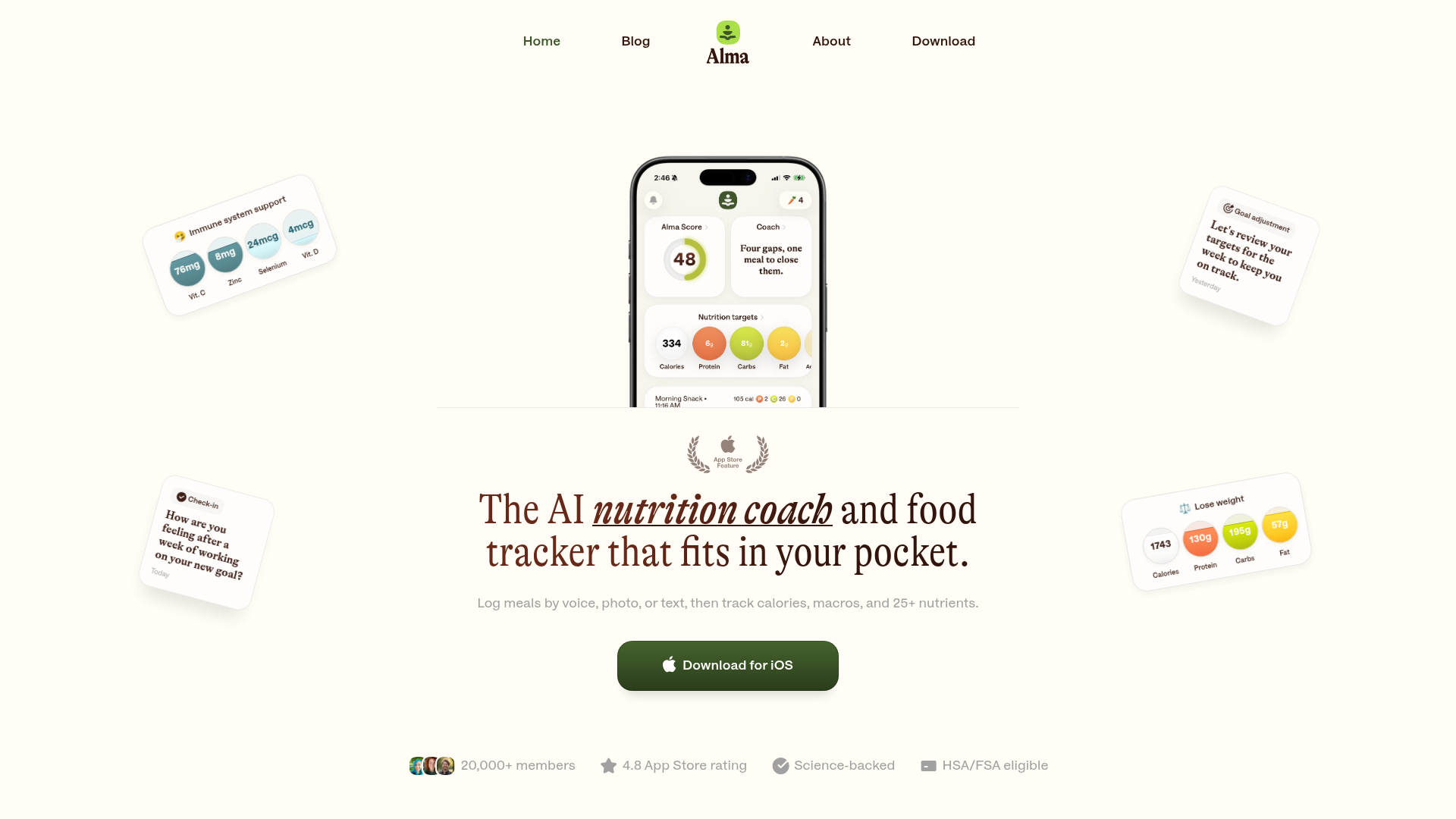 Screenshot of Alma website