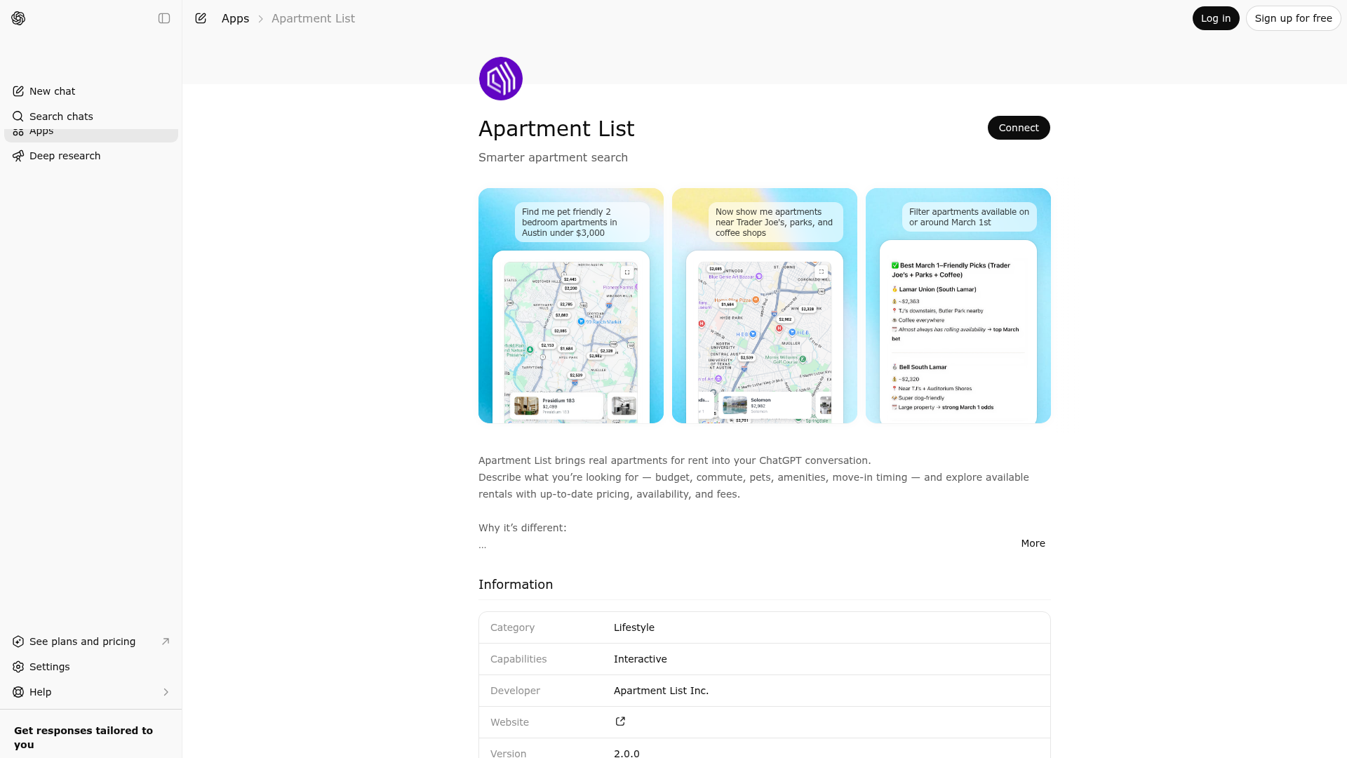Screenshot of Apartment List  website
