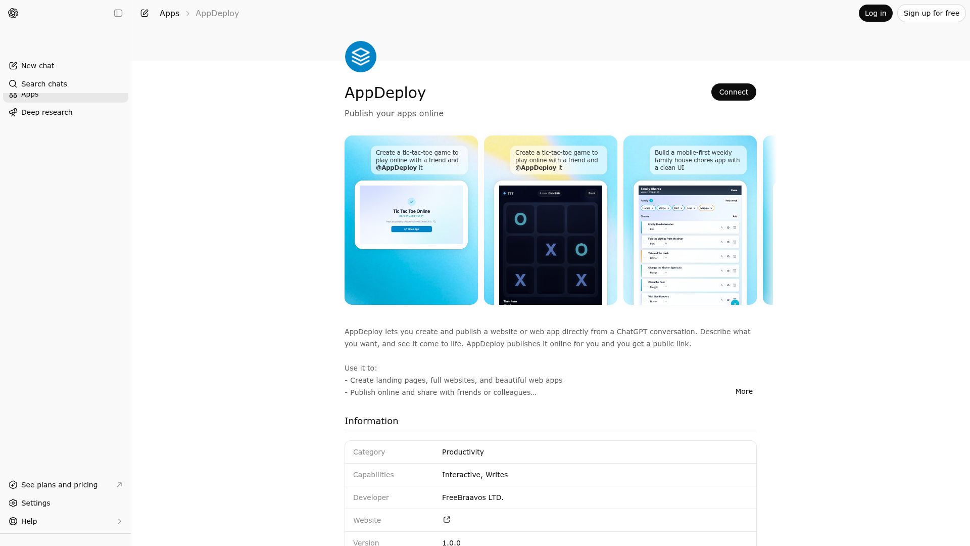 Screenshot of AppDeploy website