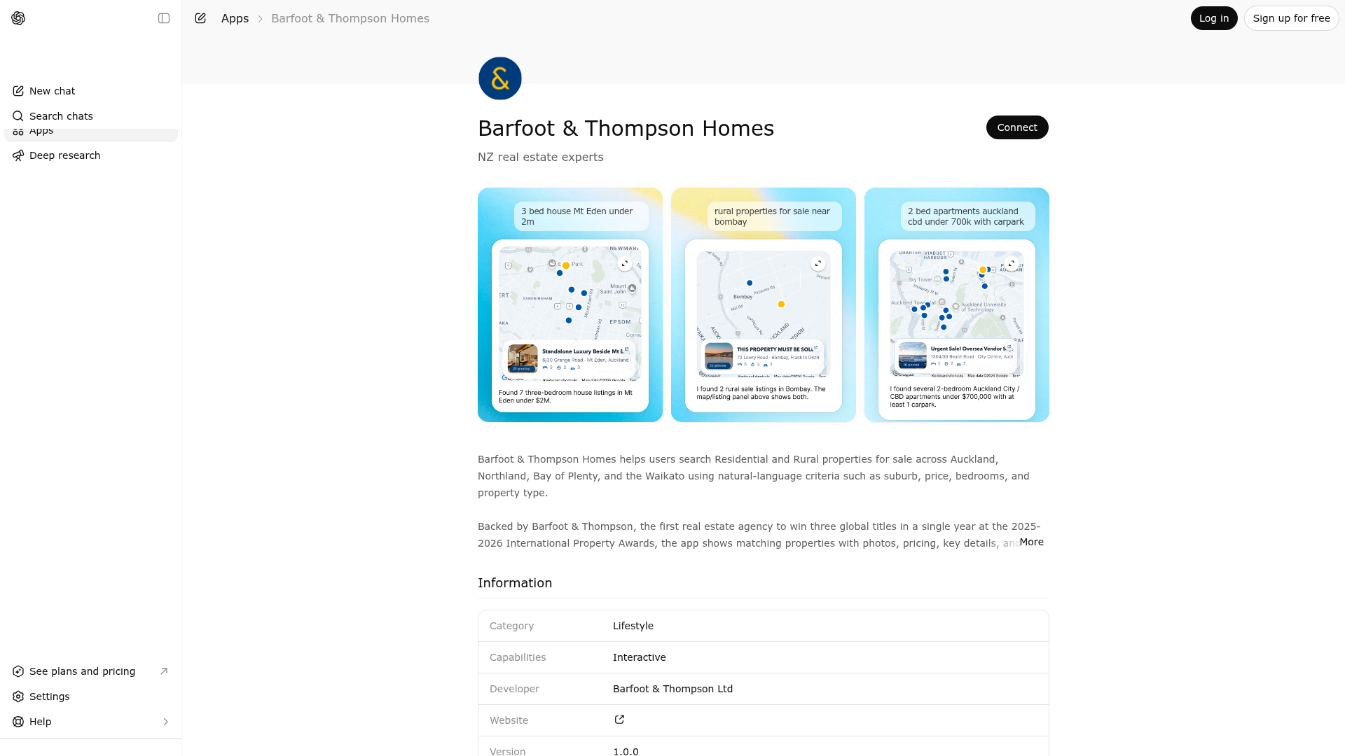 Screenshot of Barfoot & Thompson Homes website