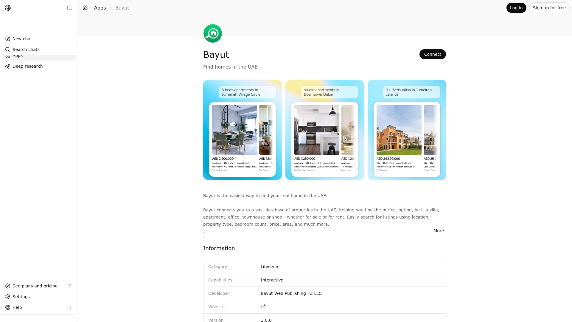 Screenshot of Bayut website