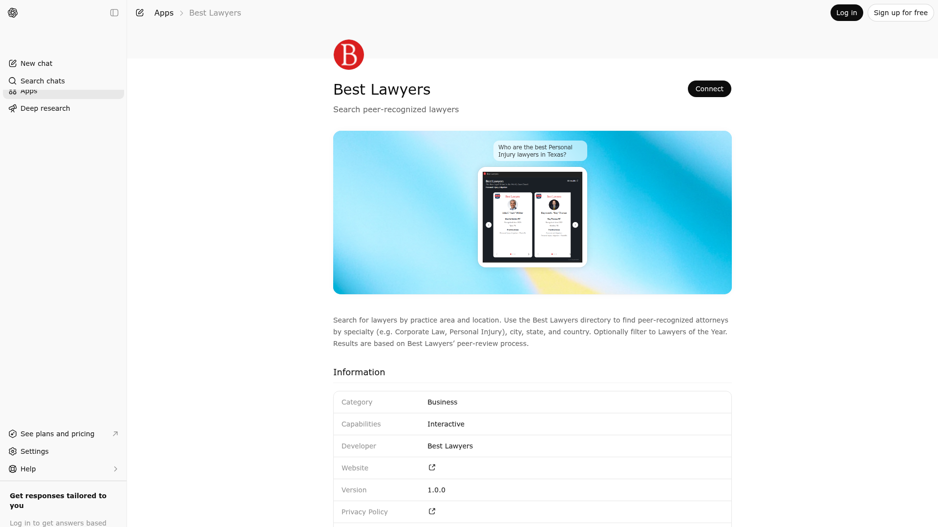 Screenshot of Best Lawyers website
