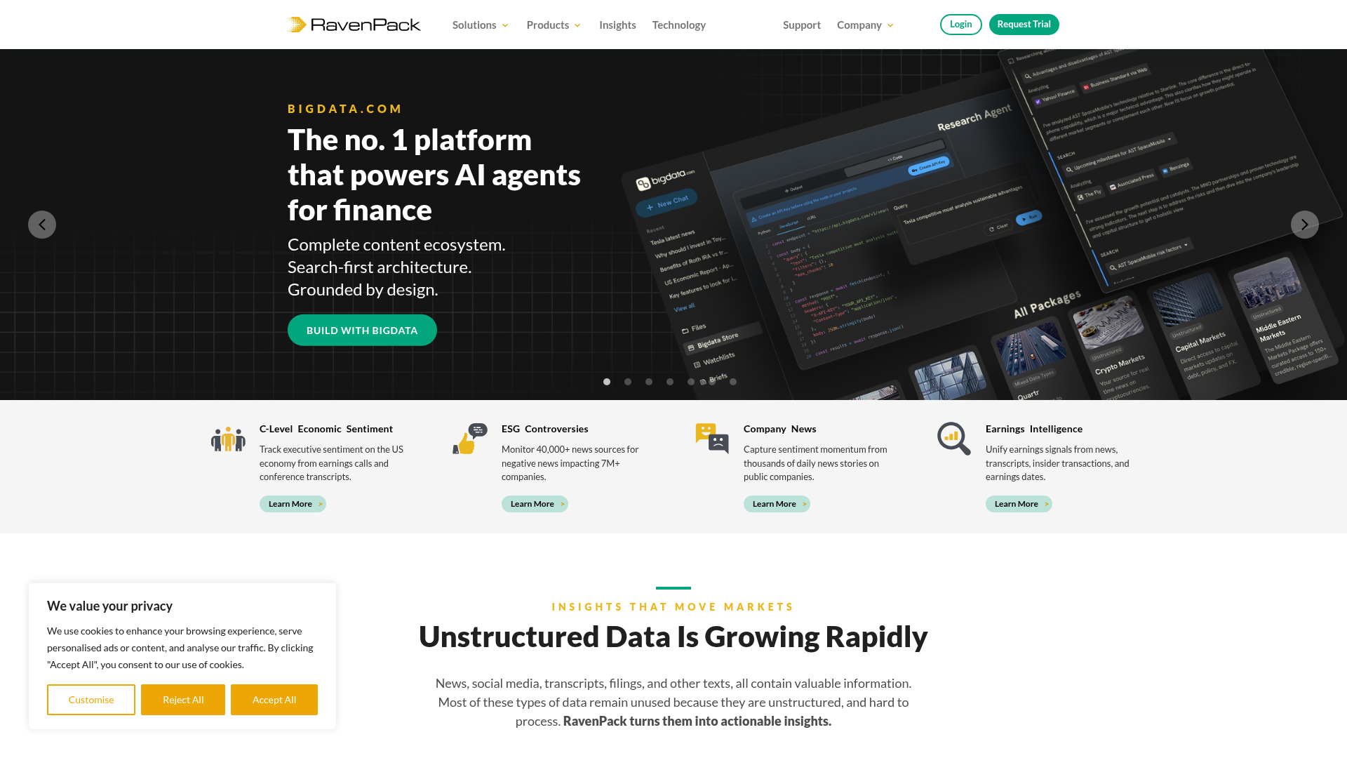 Screenshot of Bigdata.com website