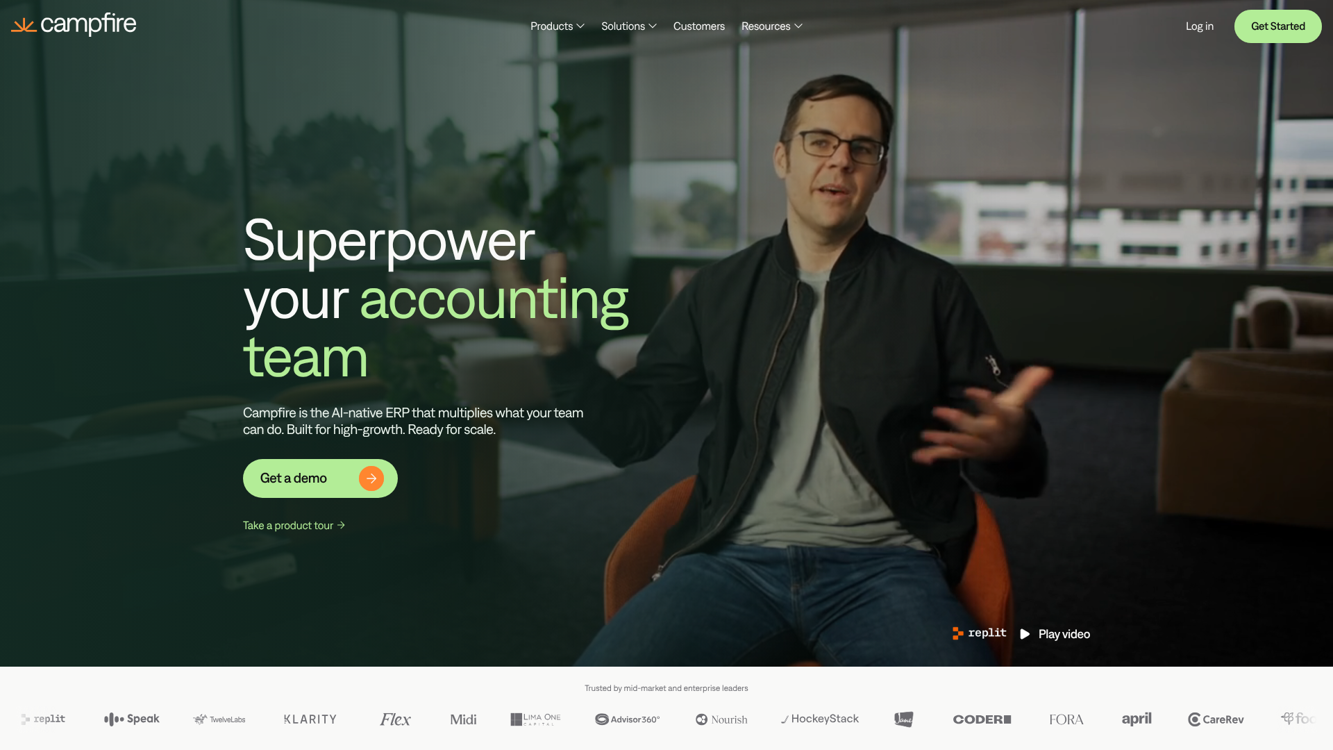 Screenshot of Campfire website