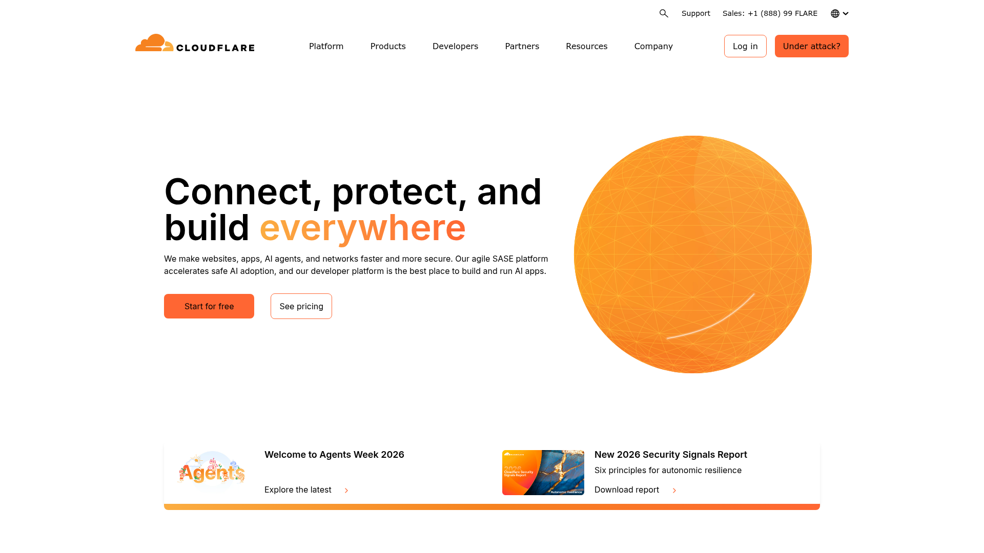 Screenshot of Cloudflare Developer Platform website