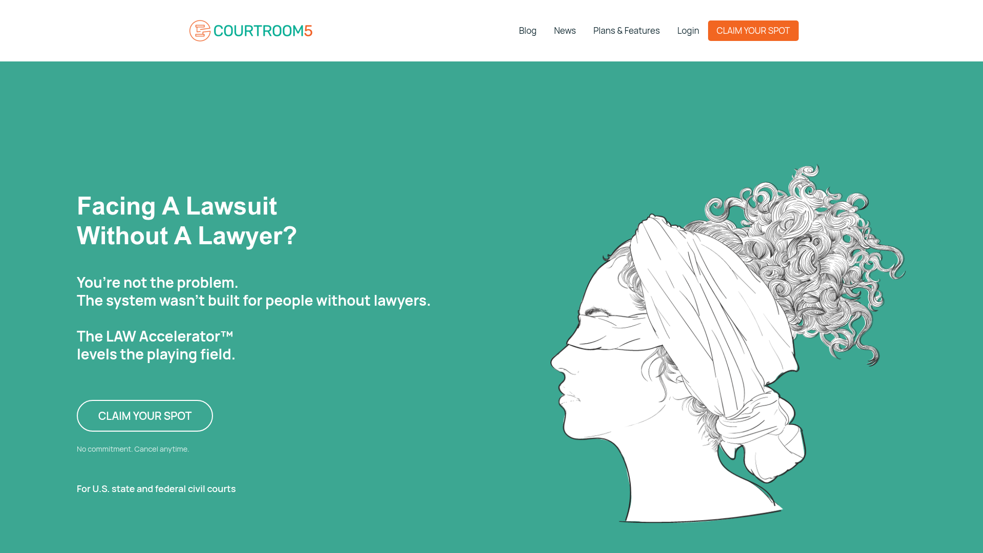 Screenshot of Courtroom5 website