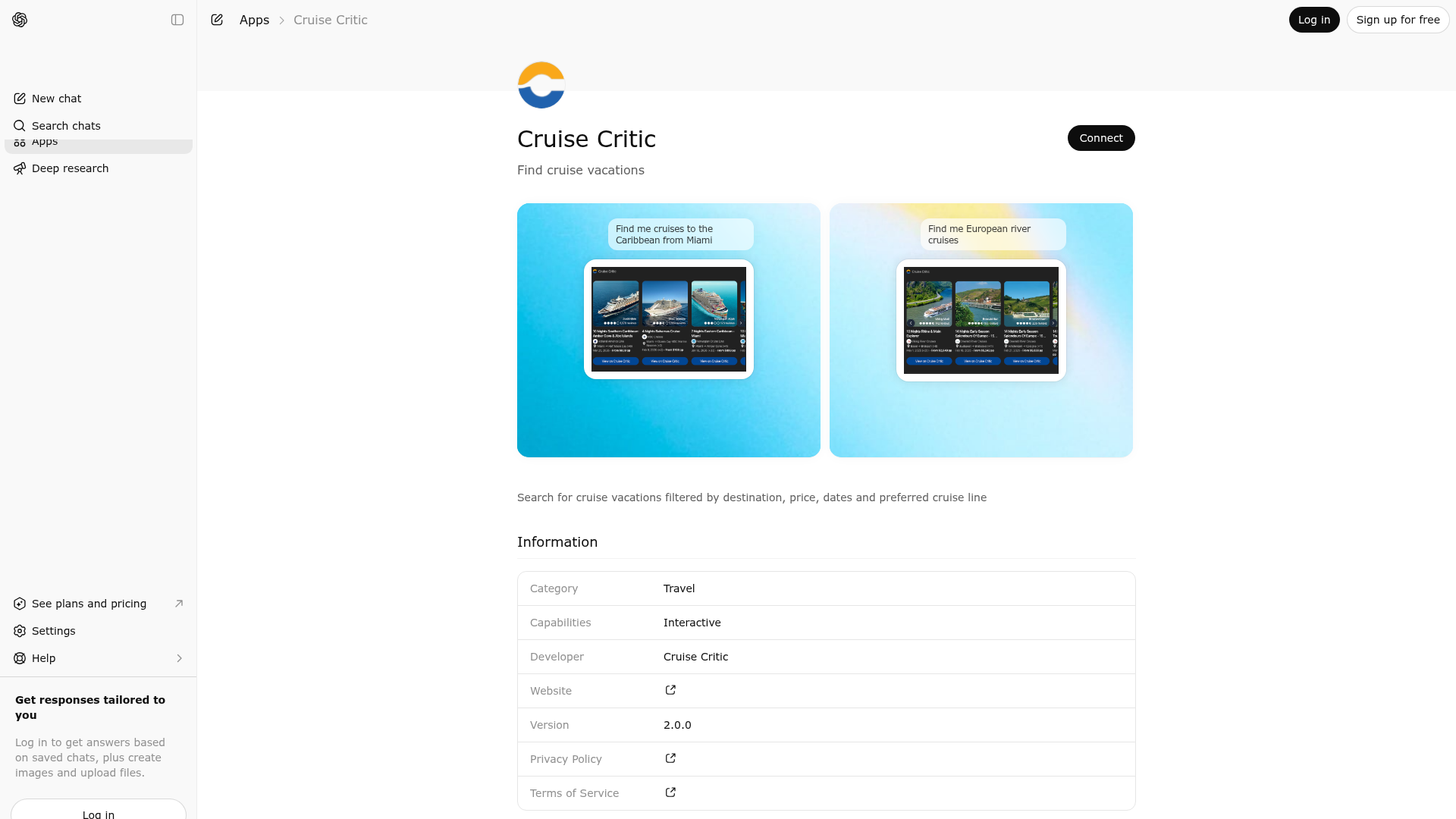 Screenshot of Cruise Critic website