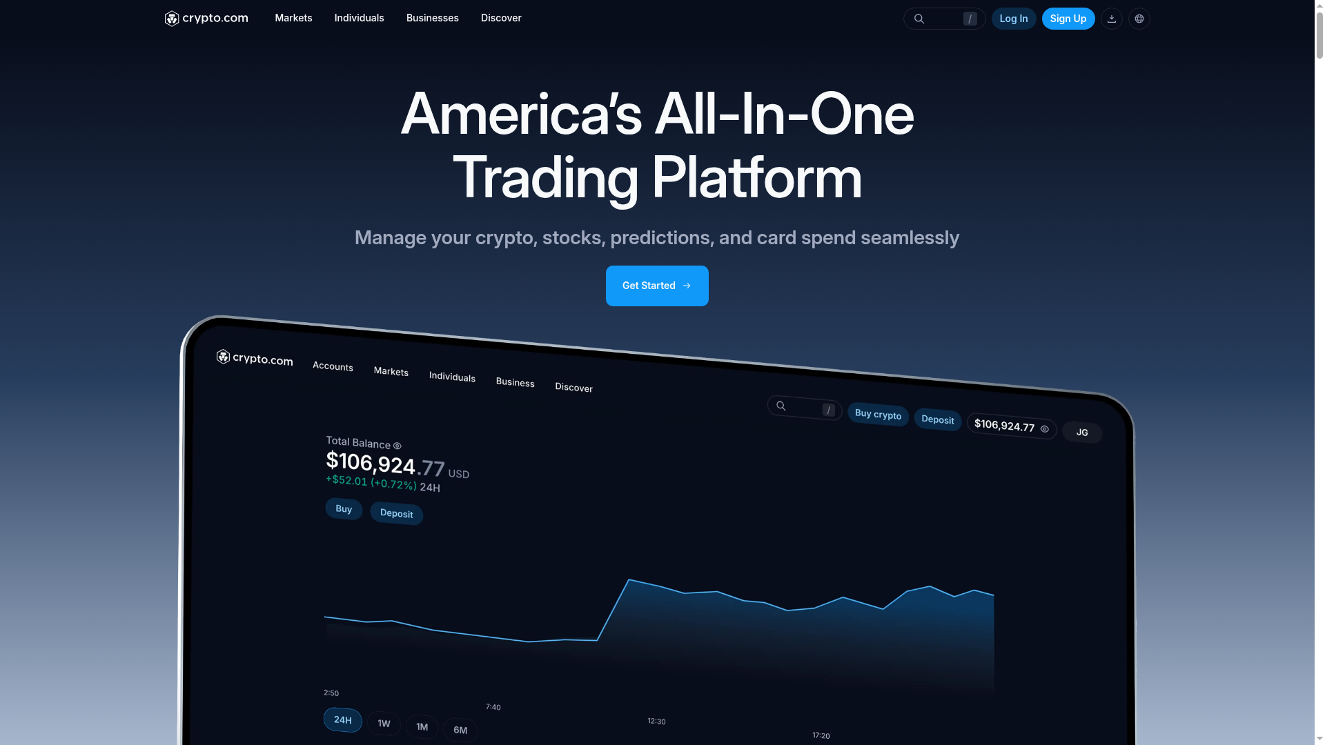 Screenshot of Crypto.com website