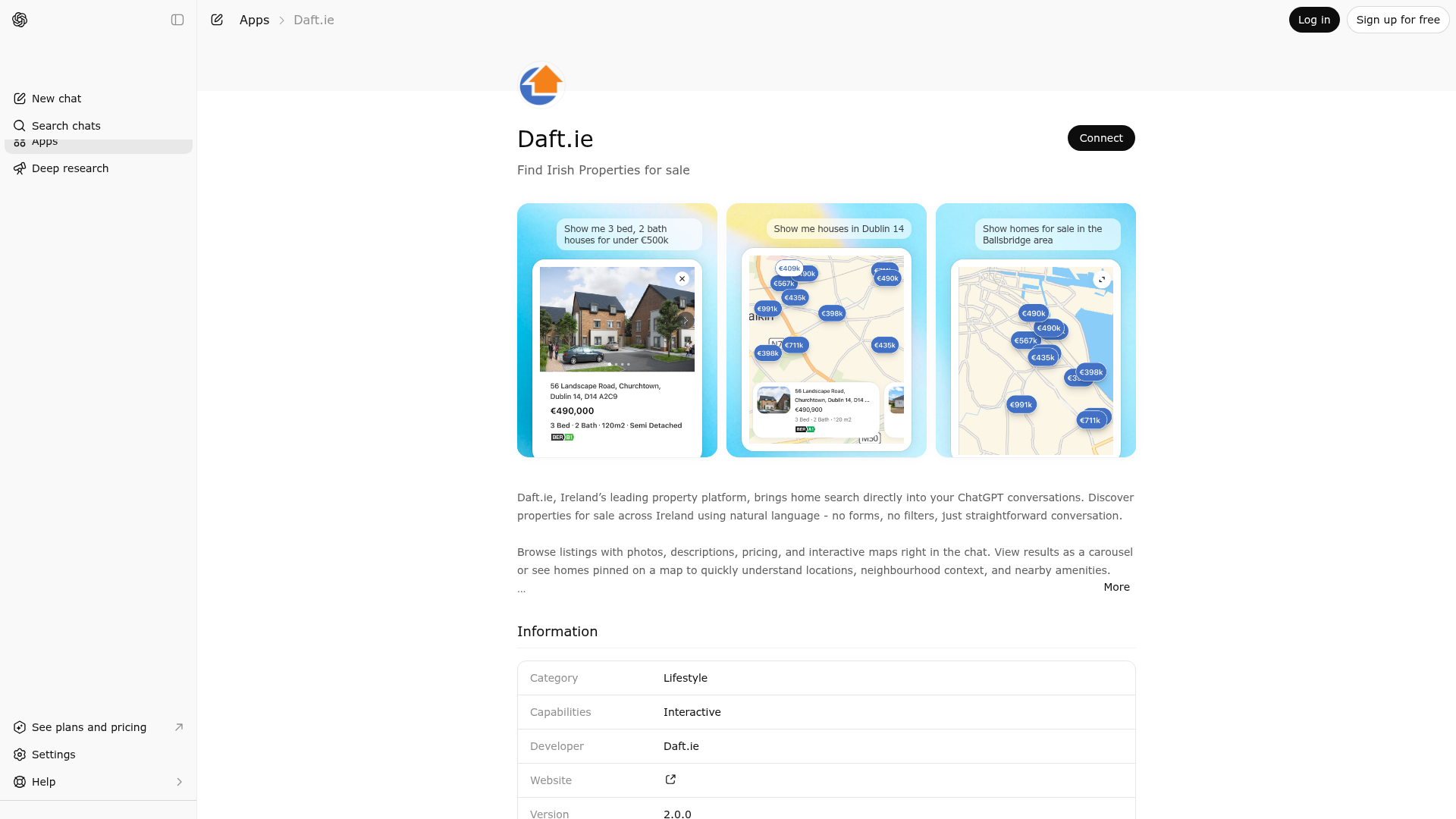 Screenshot of Daft.ie website