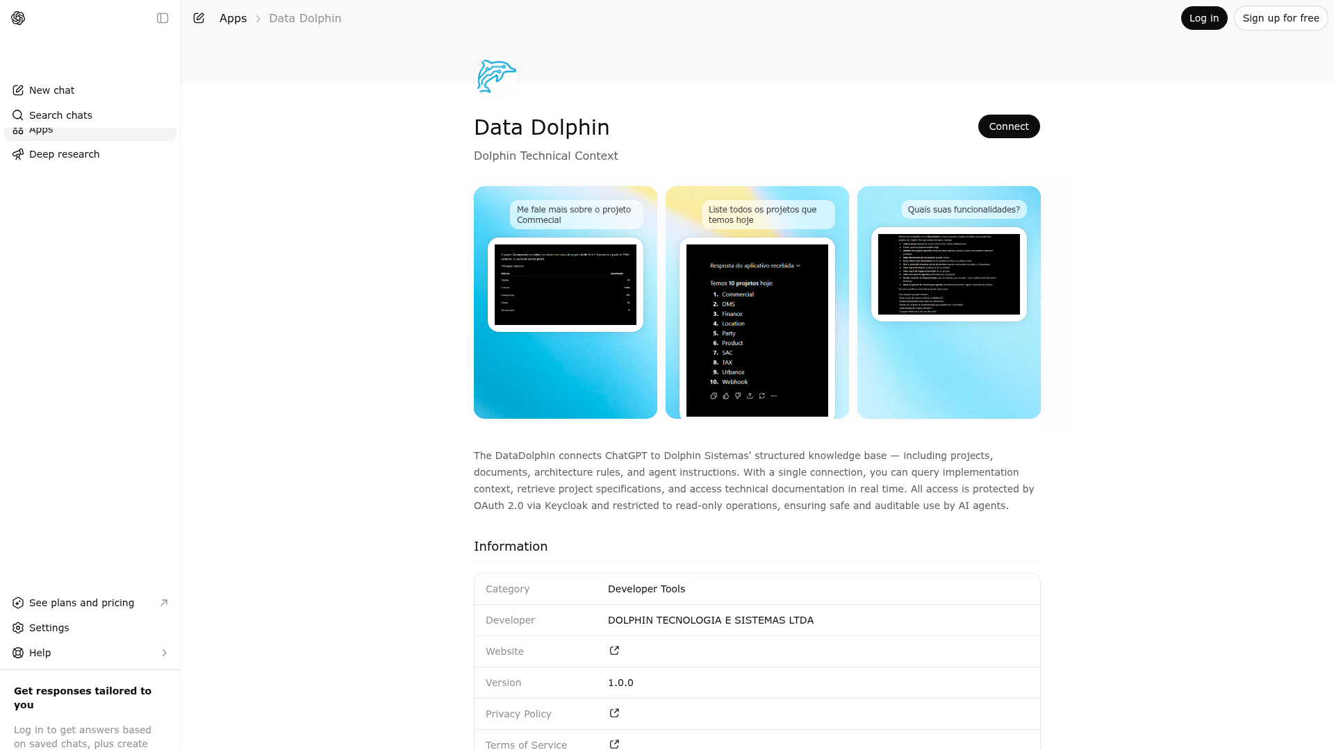 Screenshot of Data Dolphin website