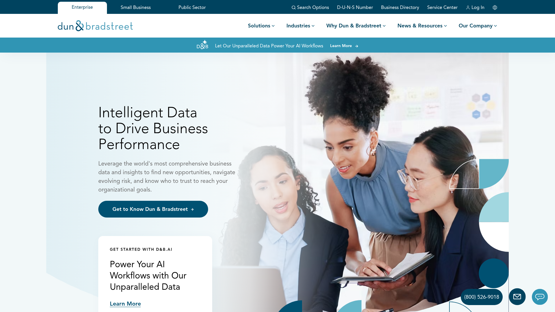 Screenshot of D&B Risk Analytics website
