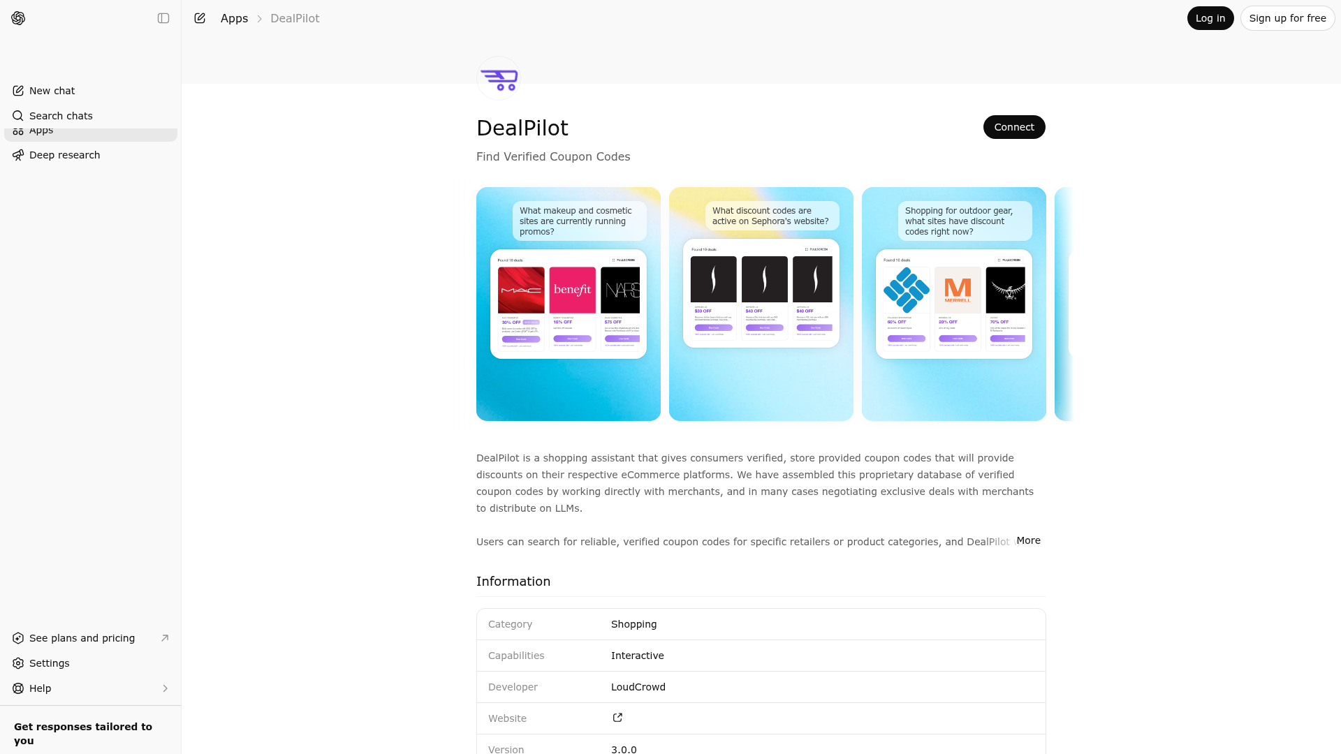 Screenshot of DealPilot website