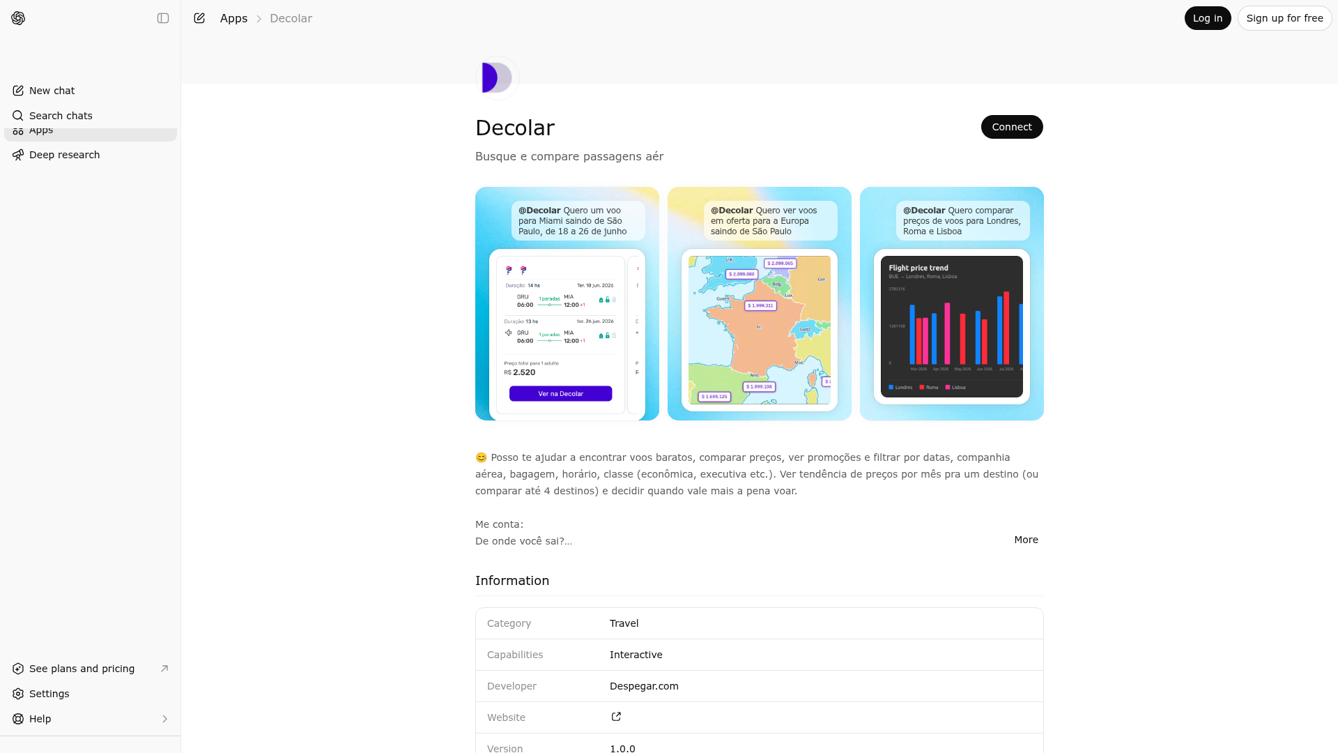 Screenshot of Decolar website