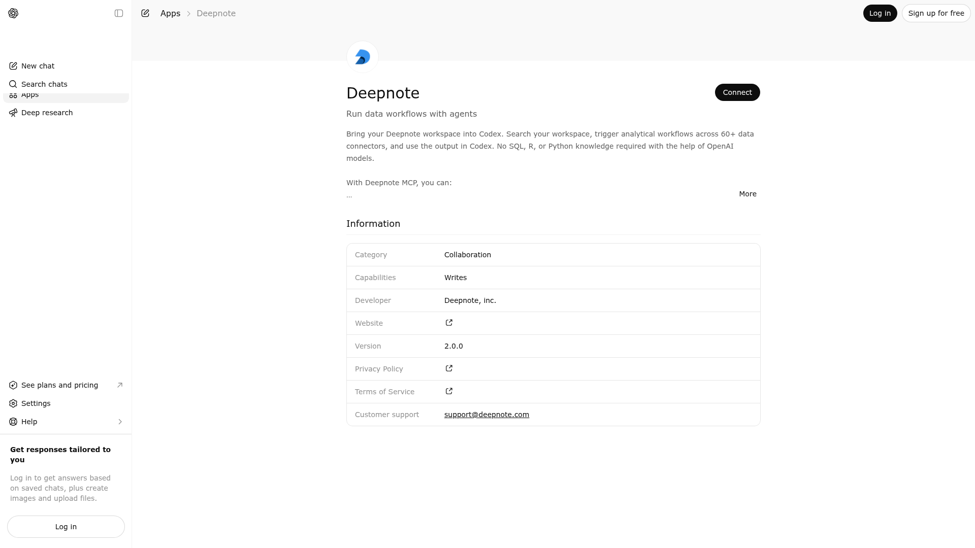 Screenshot of Deepnote website