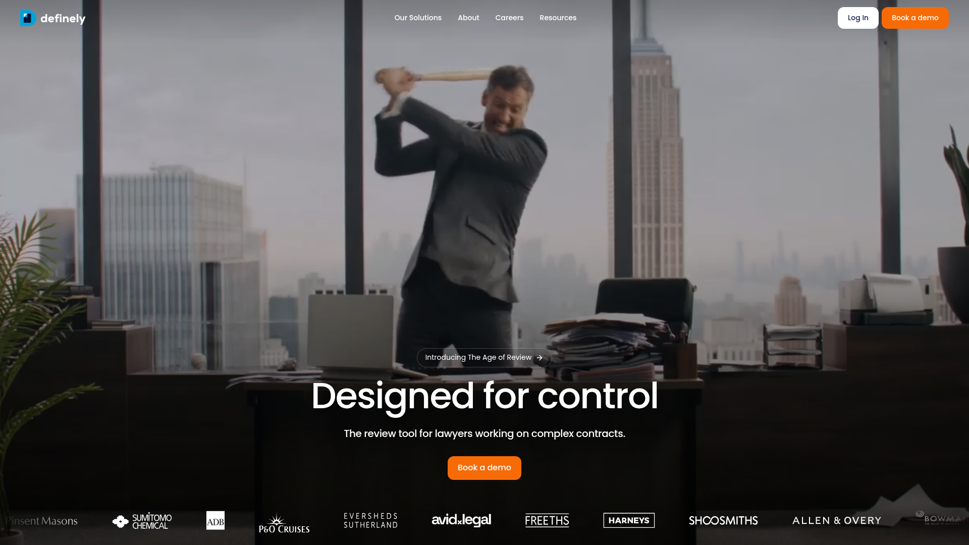 Screenshot of Definely website