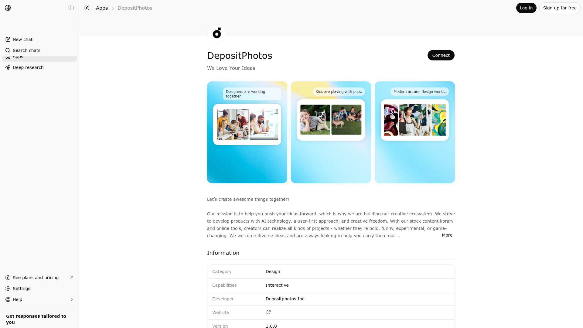 Screenshot of DepositPhotos website