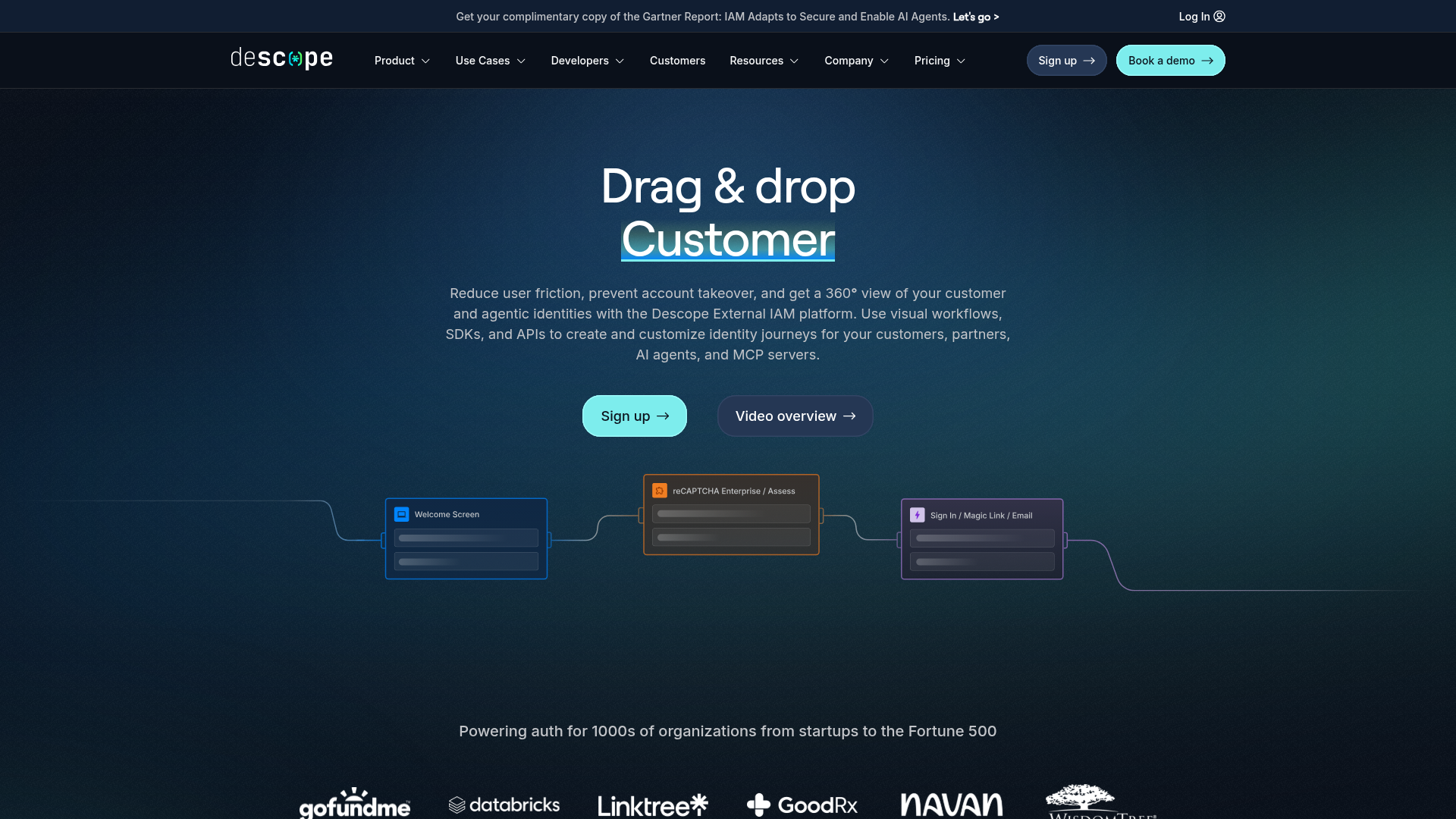 Screenshot of Descope website