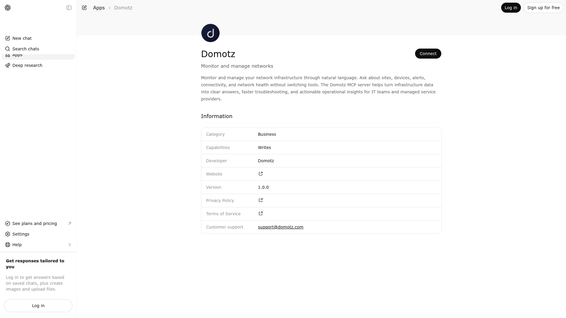 Screenshot of Domotz – Network Monitoring website