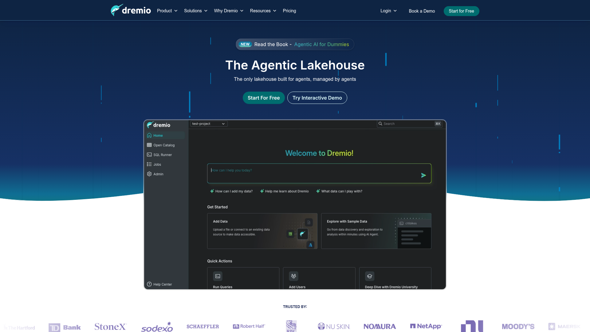 Screenshot of Dremio Cloud website