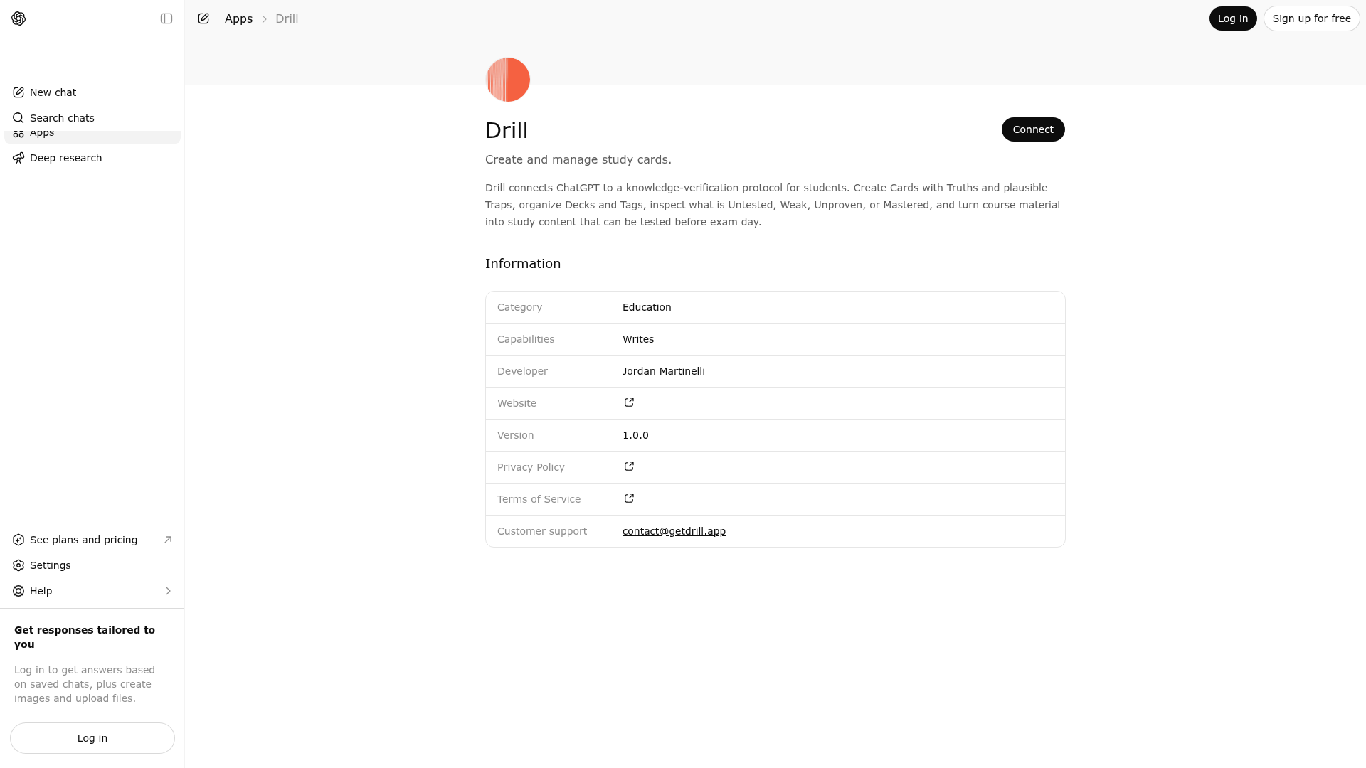 Screenshot of Drill website