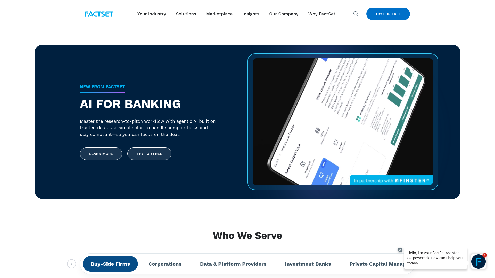 Screenshot of FactSet AI-Ready Data website