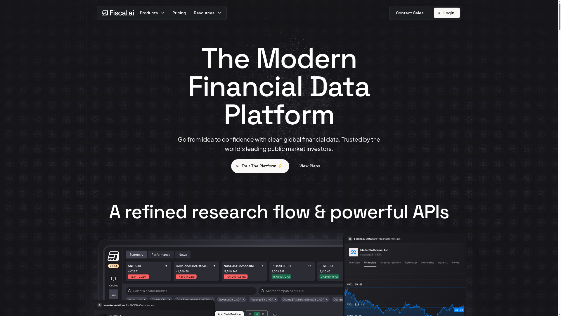 Screenshot of Fiscal.ai website