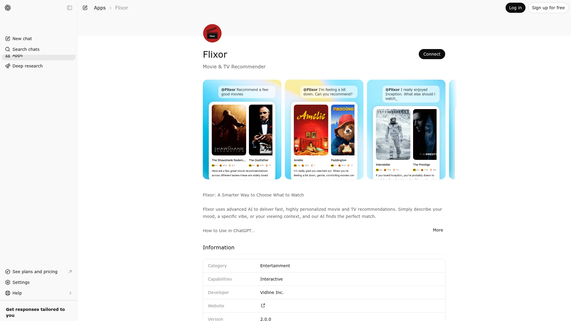 Screenshot of Flixor website