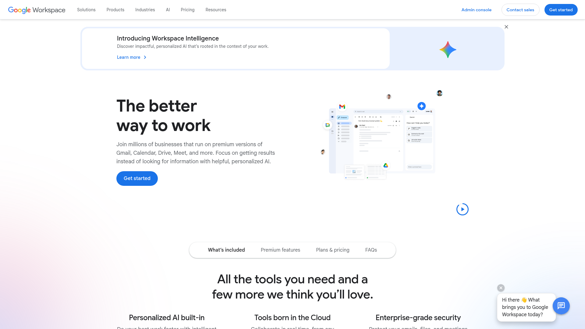 Screenshot of Google Workspace website
