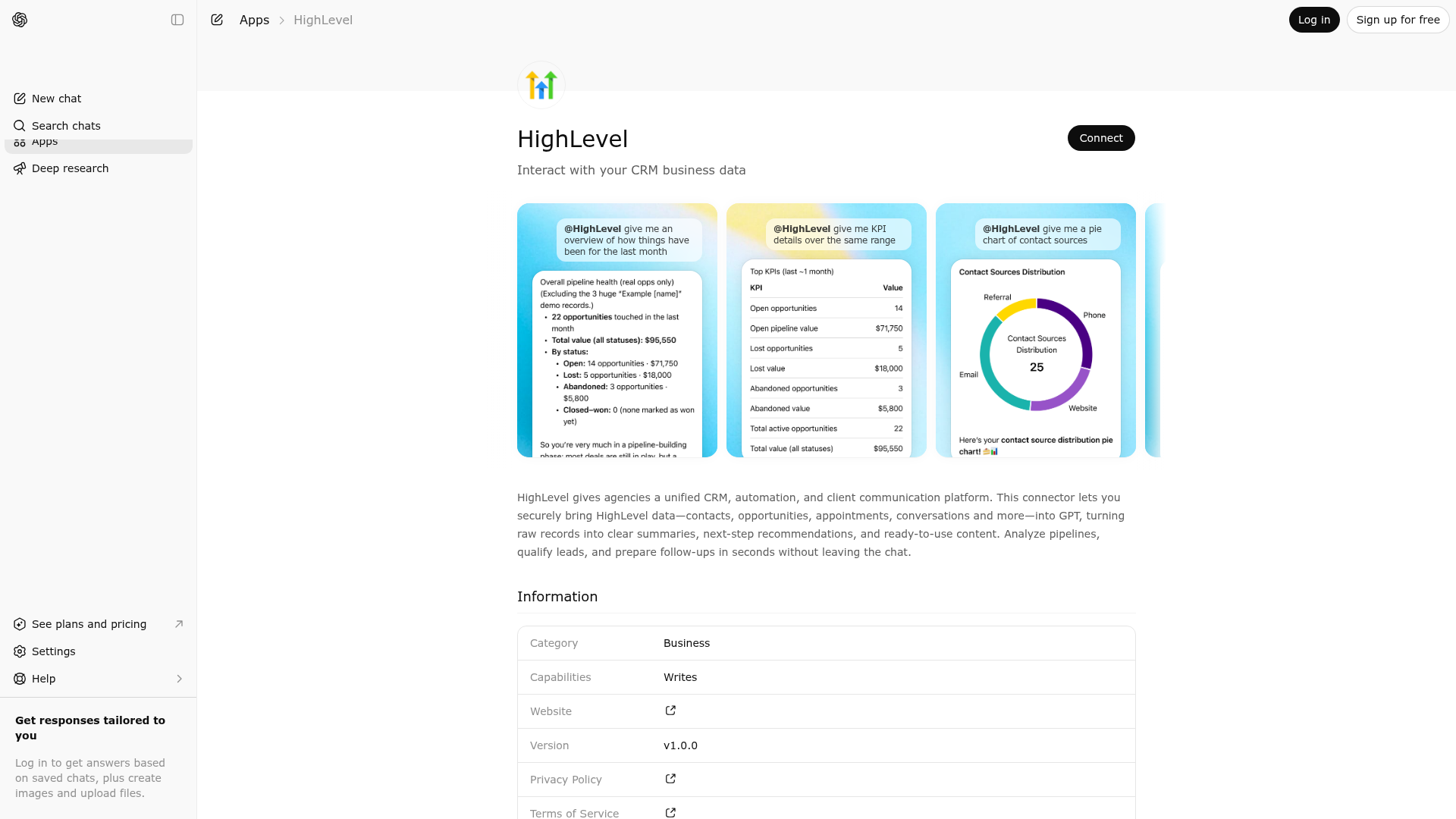 Screenshot of HighLevel website