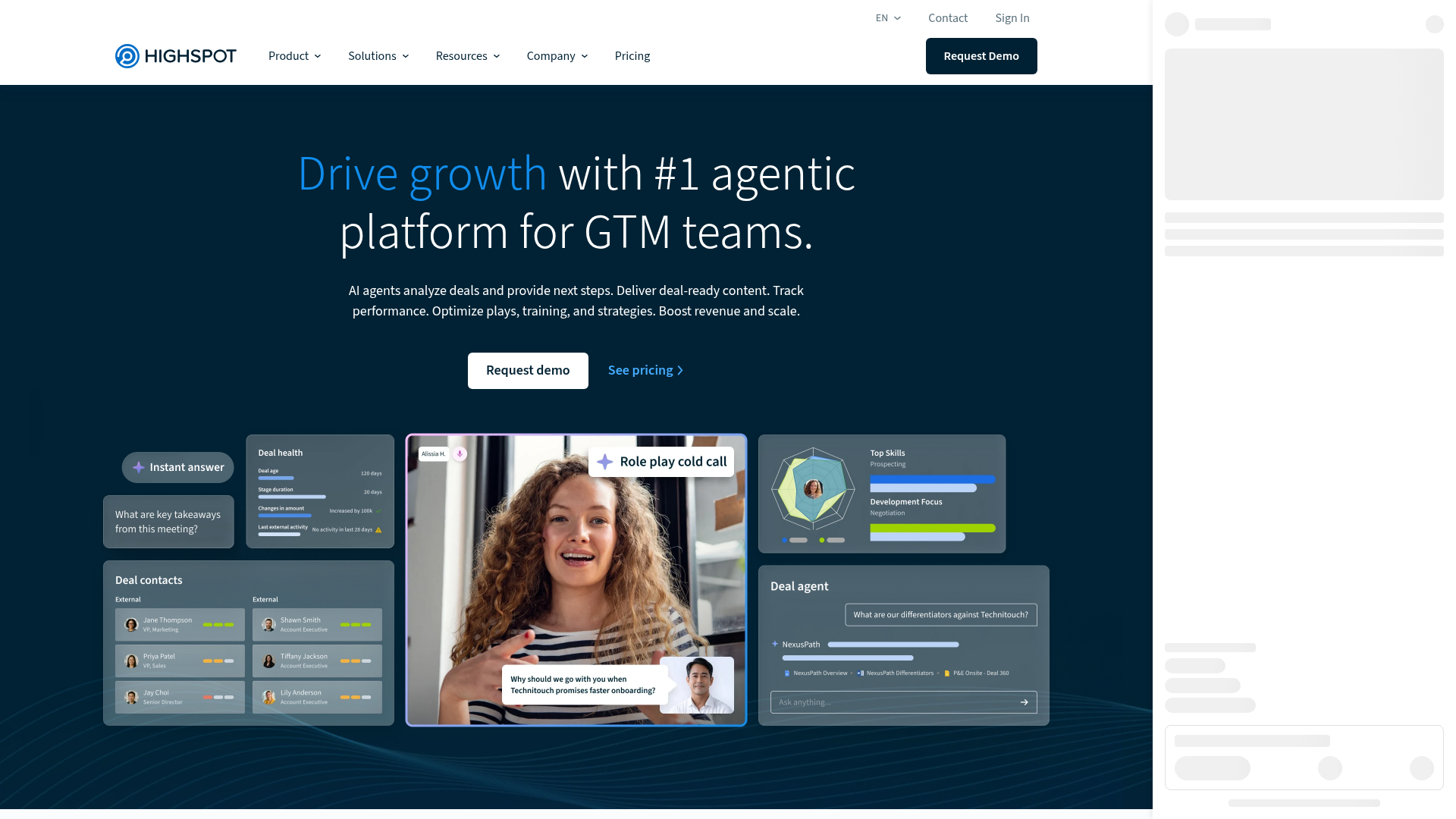 Screenshot of Highspot website