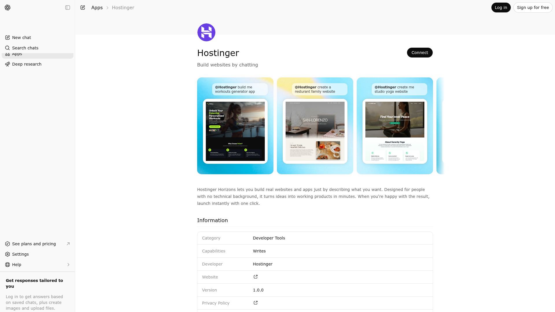 Screenshot of Hostinger website