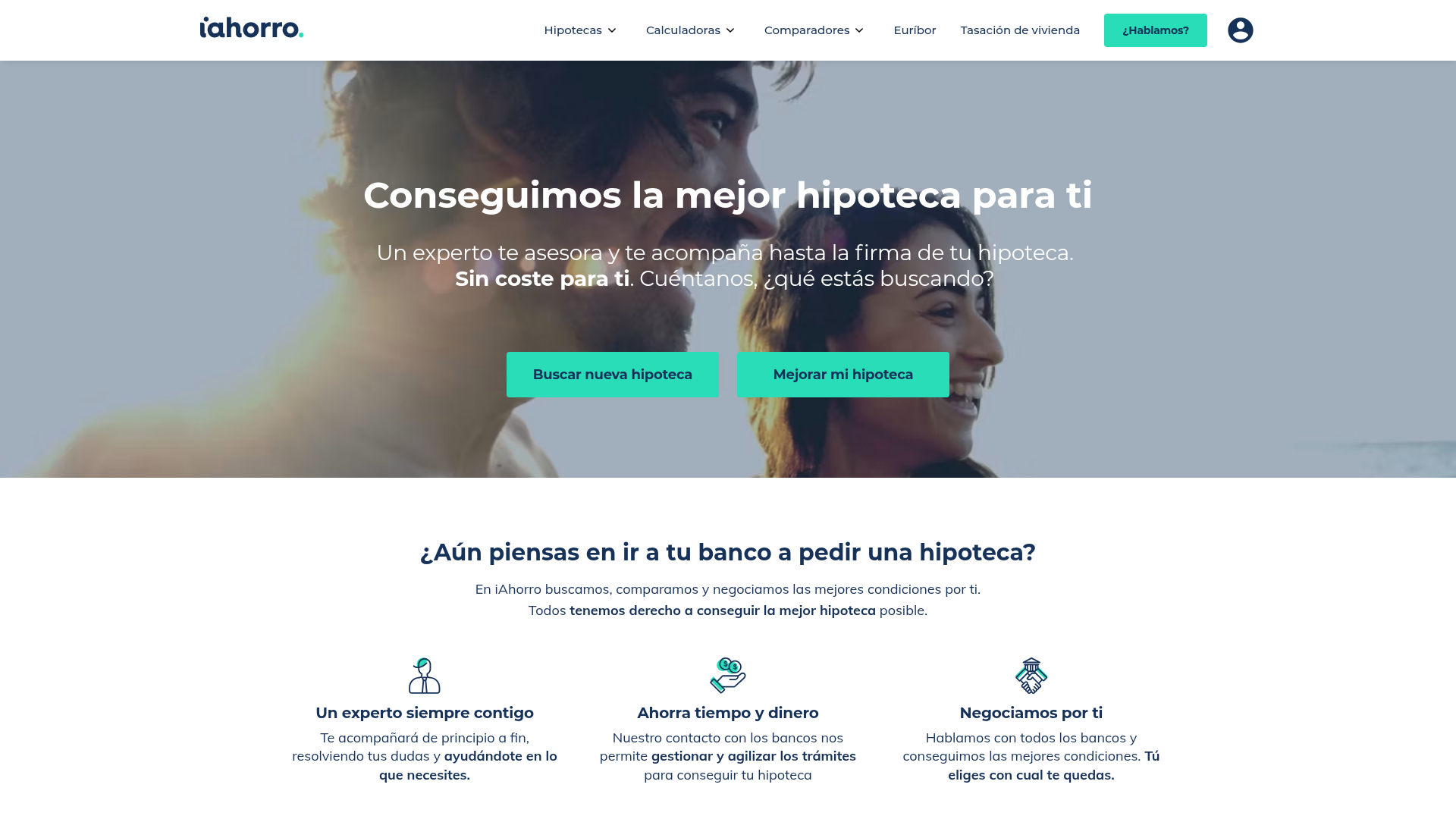 Screenshot of iAhorro Hipotecas website