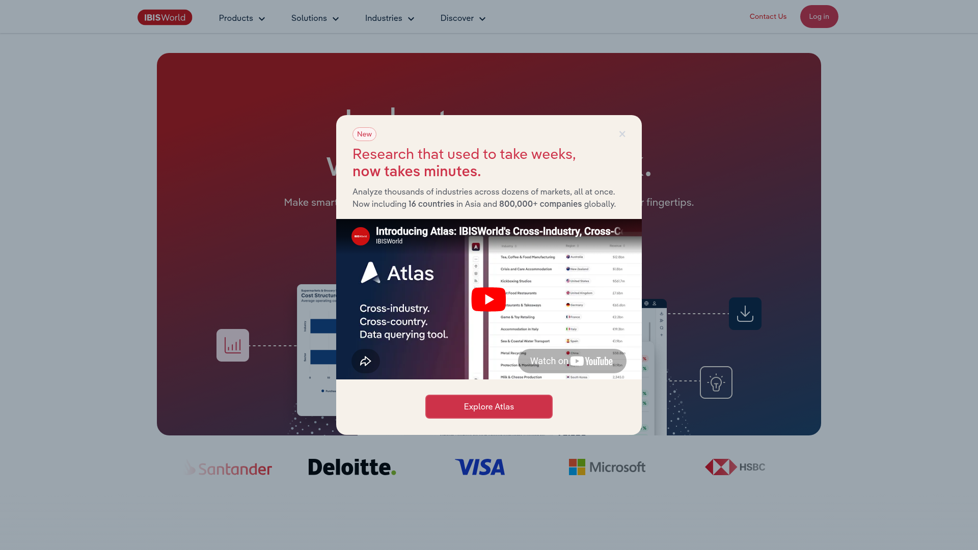 Screenshot of IBISWorld website