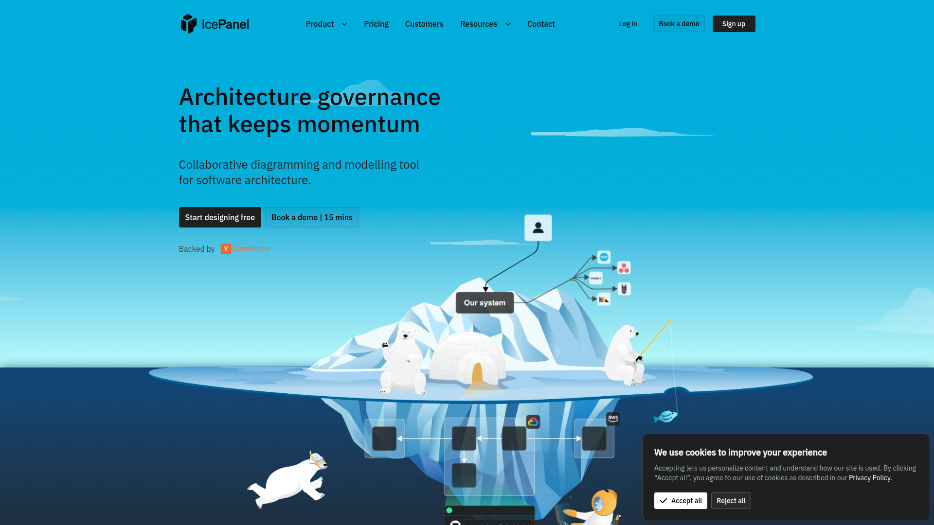 Screenshot of IcePanel website