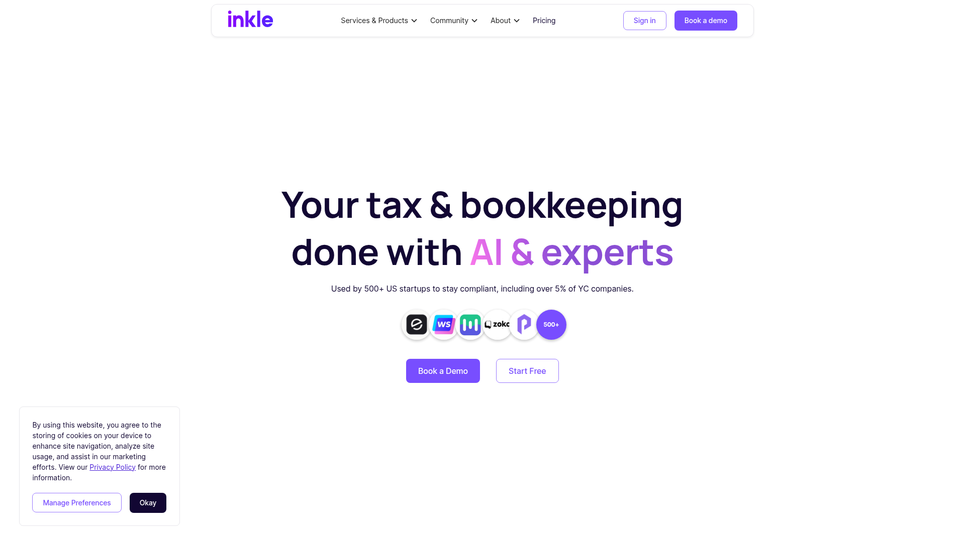 Screenshot of Inkle website