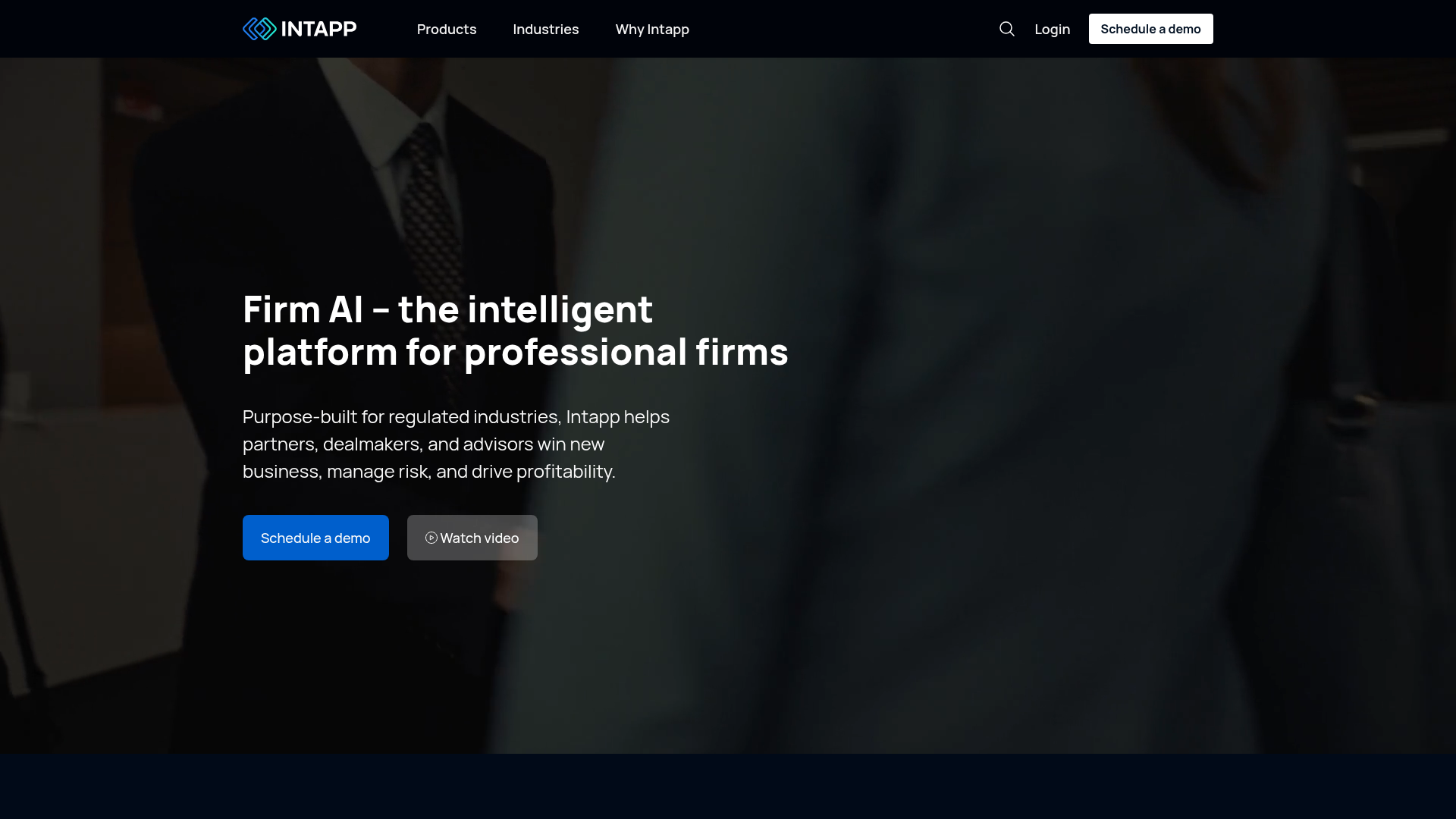 Screenshot of Intapp Celeste website