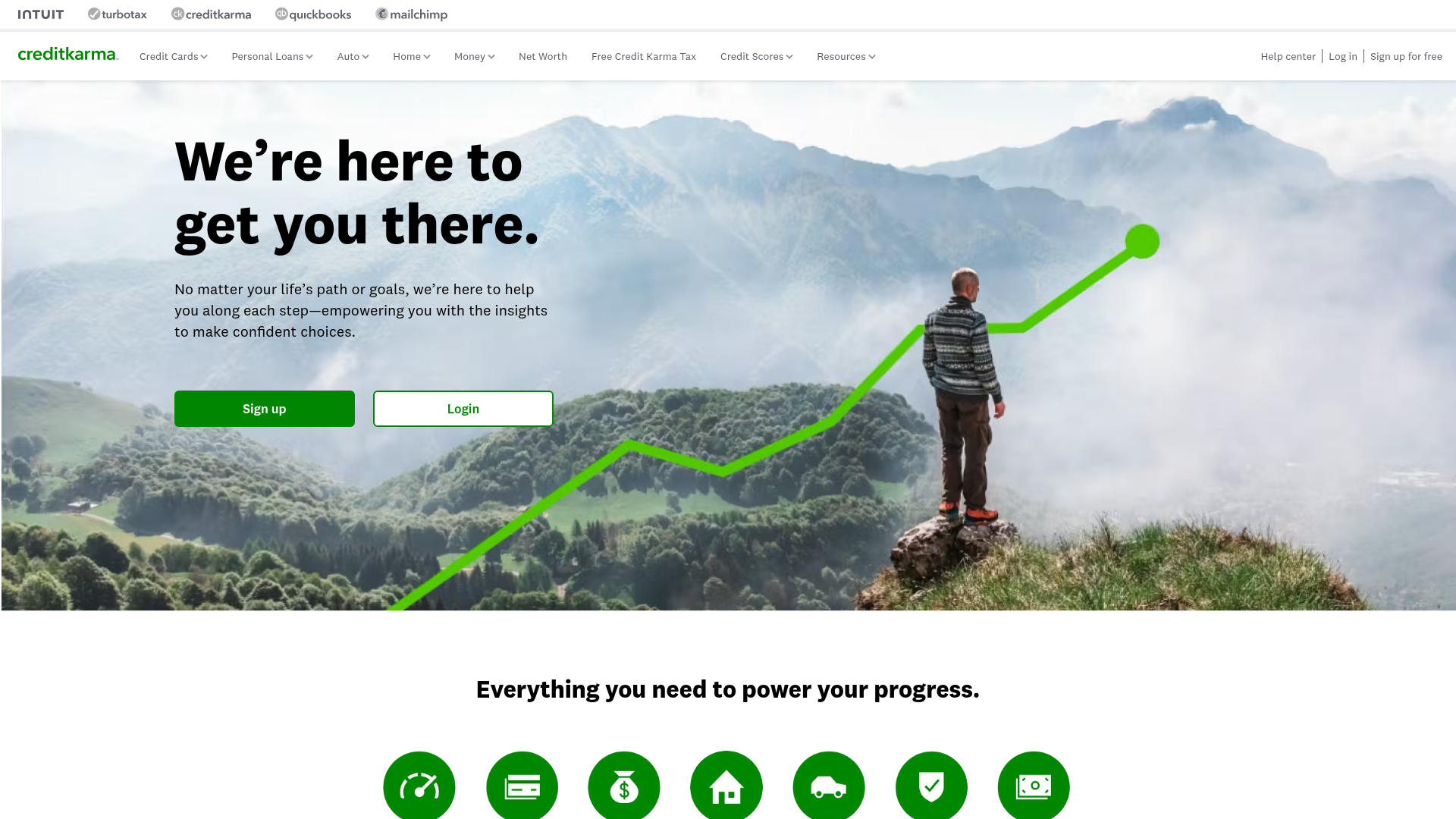 Screenshot of Intuit Credit Karma website