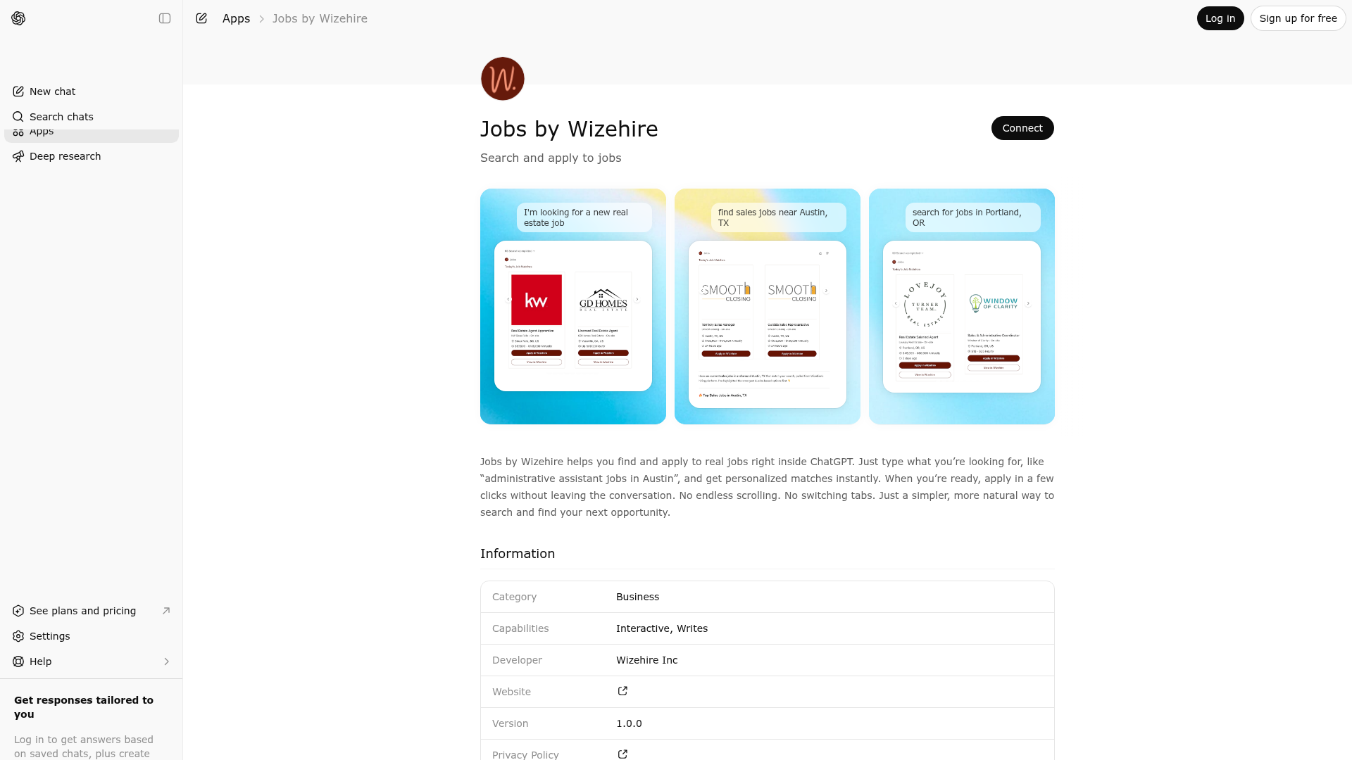 Screenshot of Jobs by Wizehire website