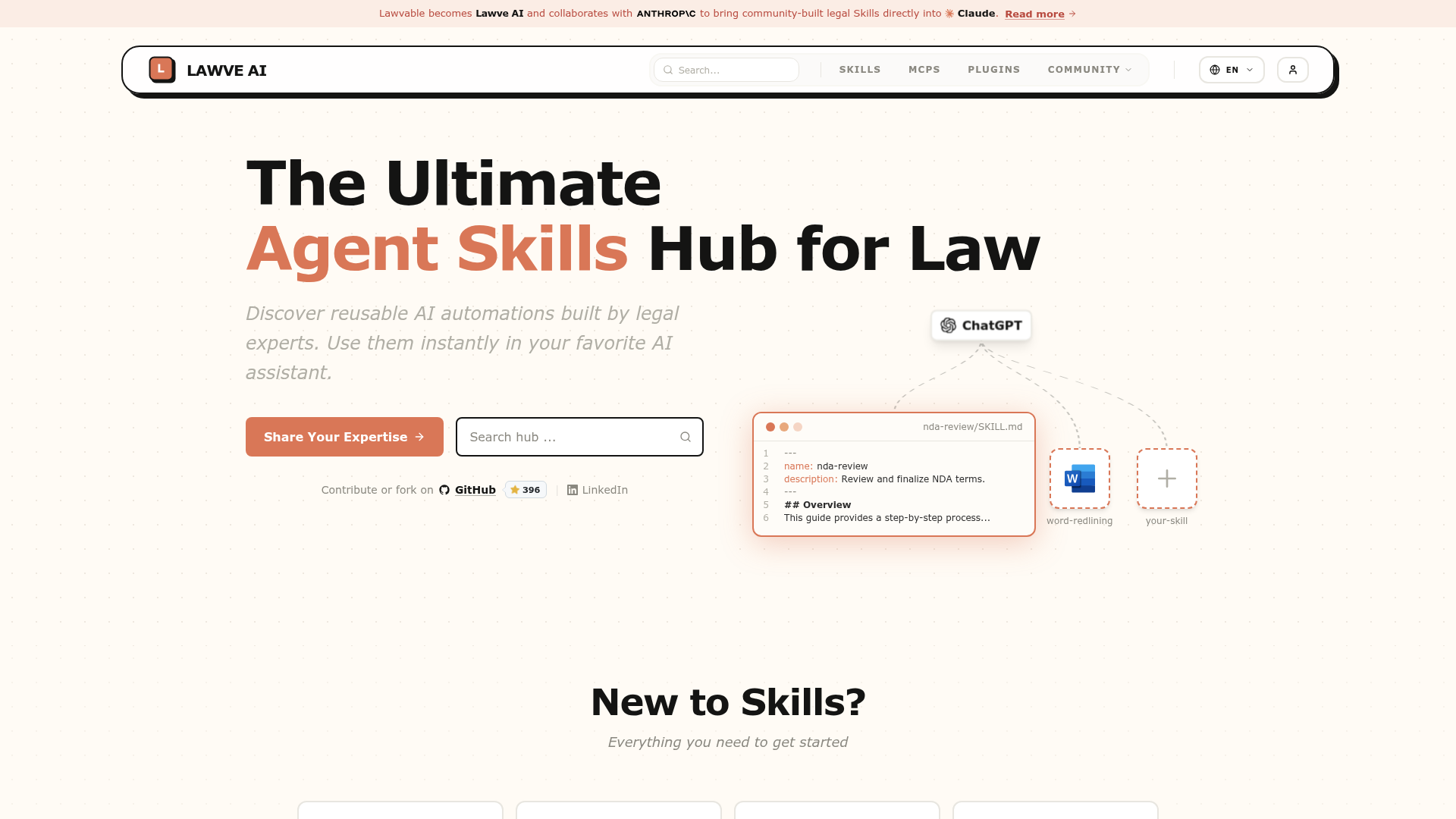Screenshot of Lawve AI website