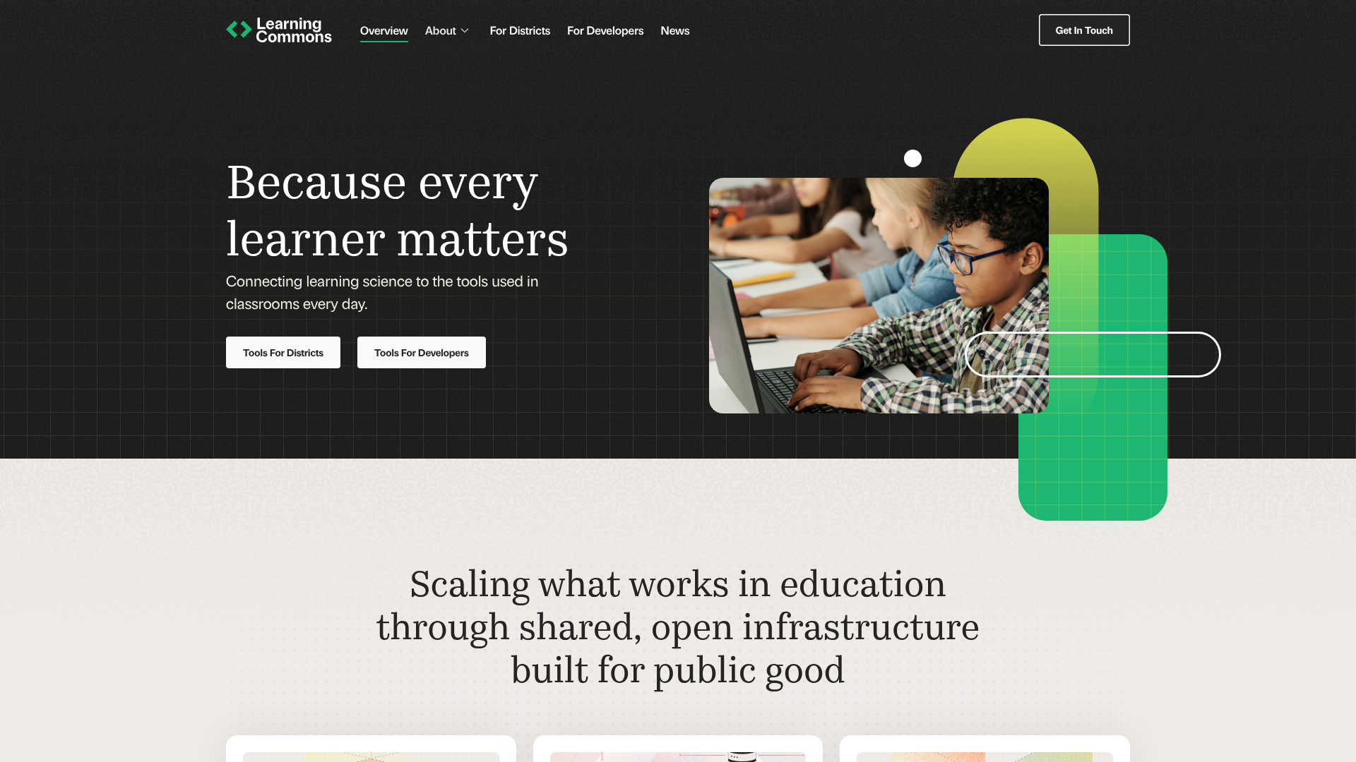 Screenshot of Learning Commons Knowledge Graph website