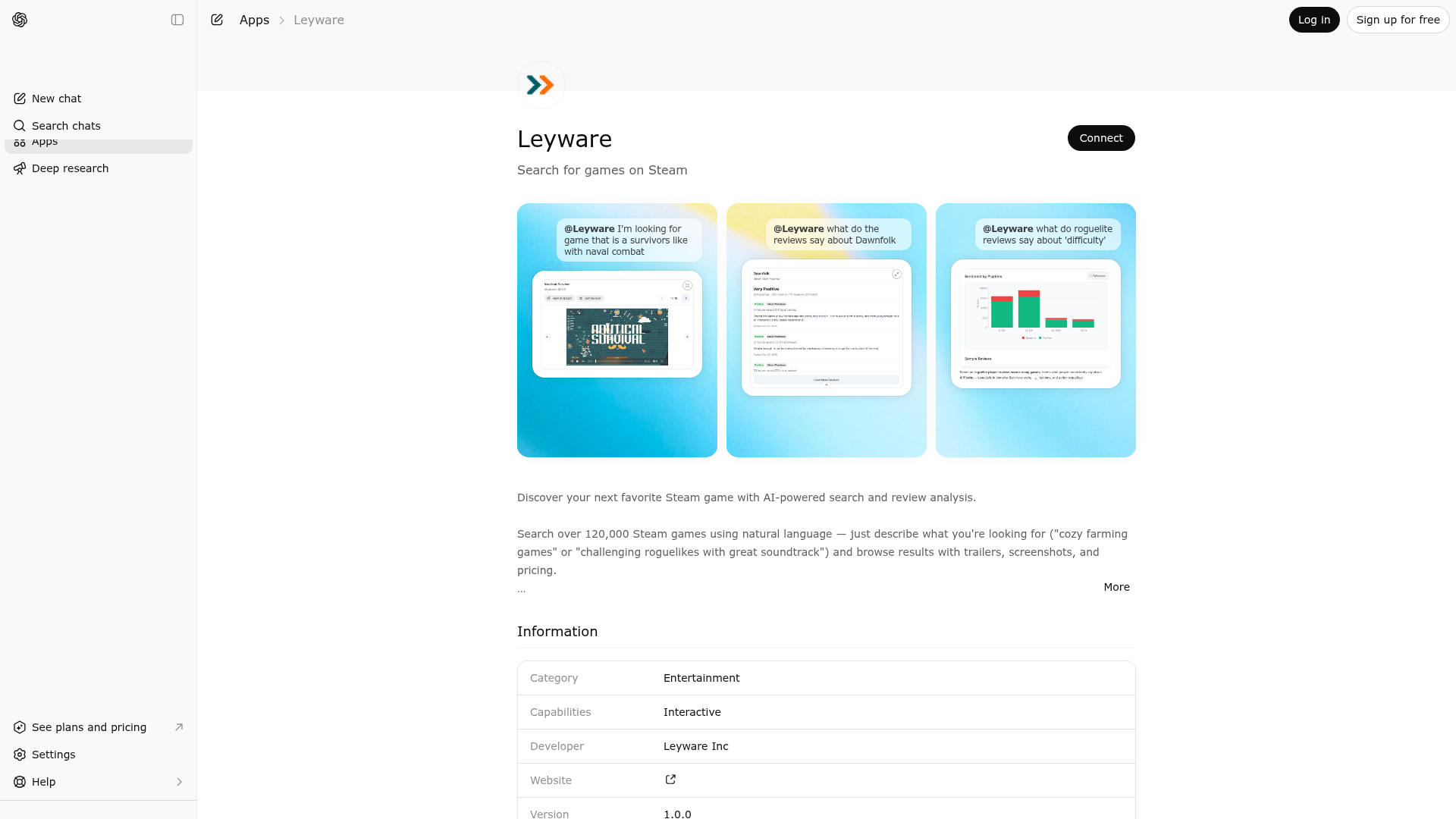 Screenshot of Leyware website