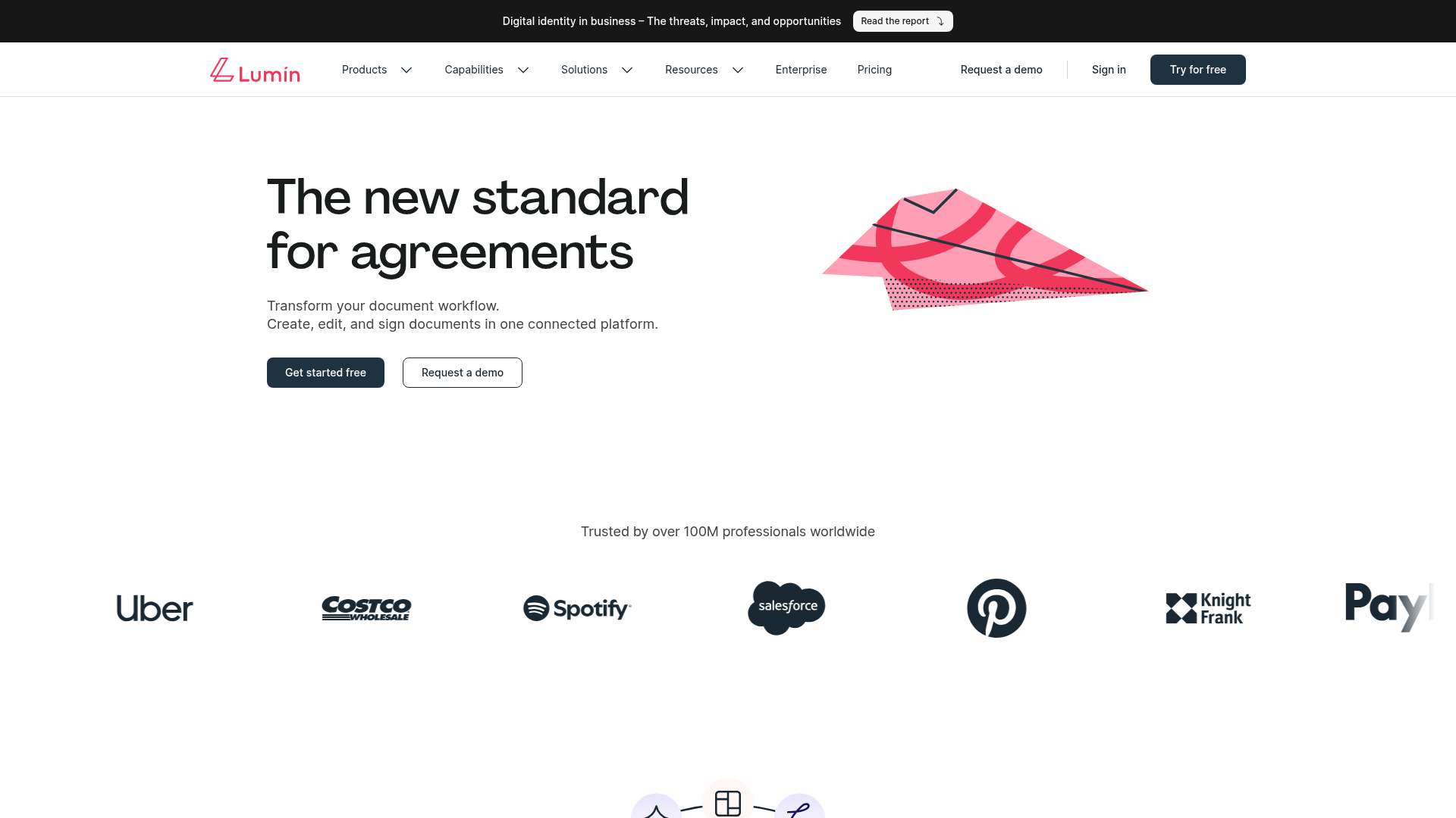 Screenshot of Lumin website