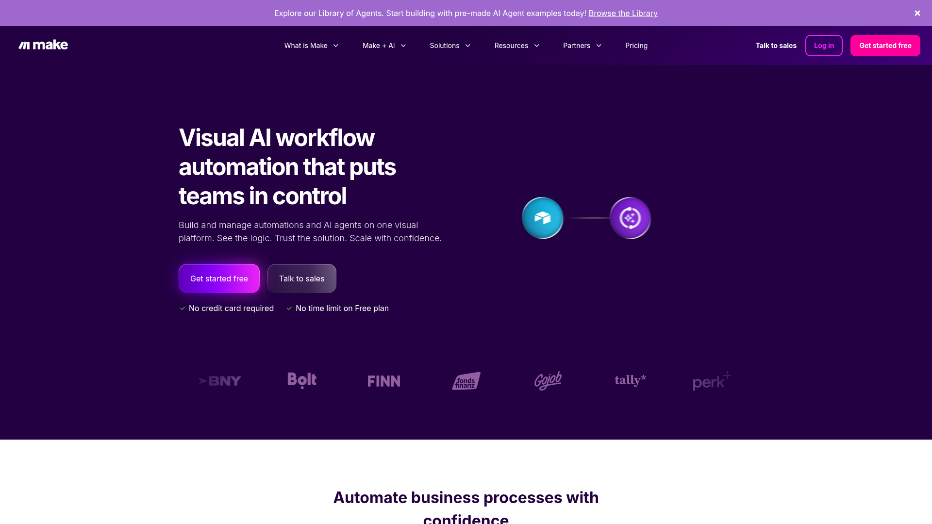 Screenshot of Make website