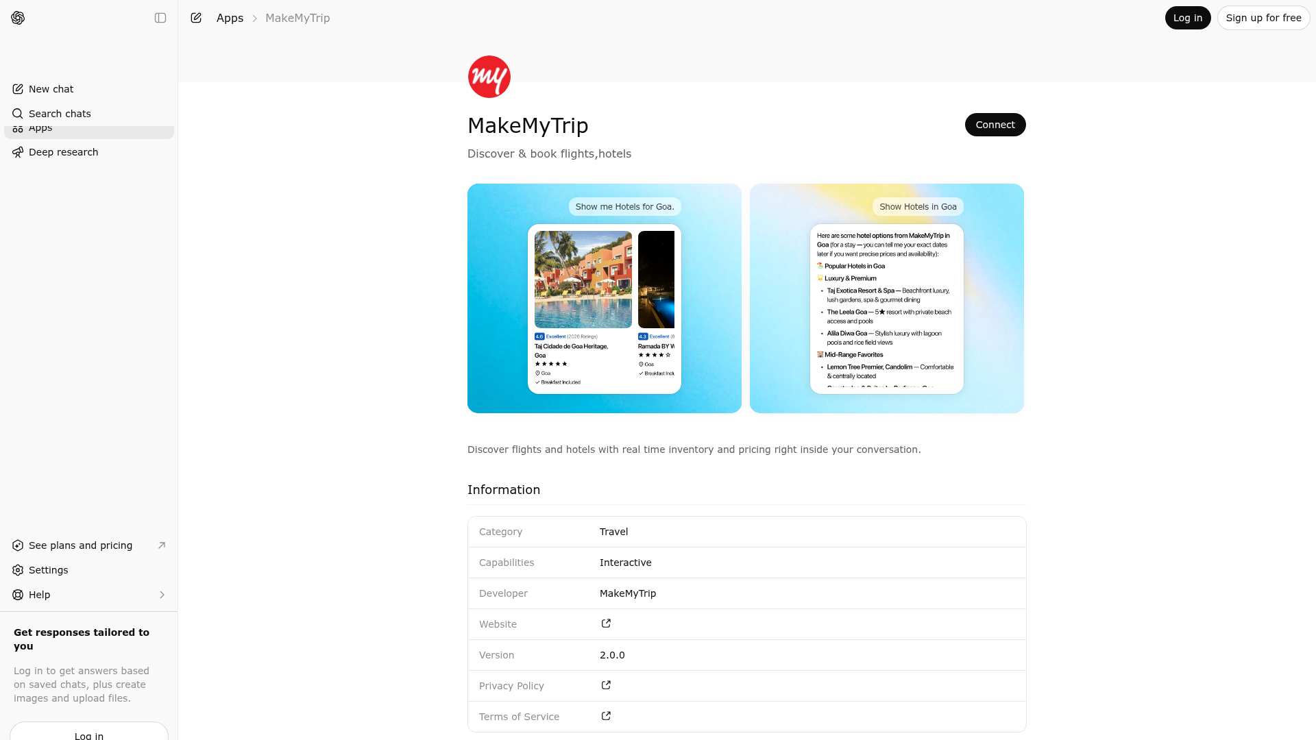Screenshot of MakeMyTrip website