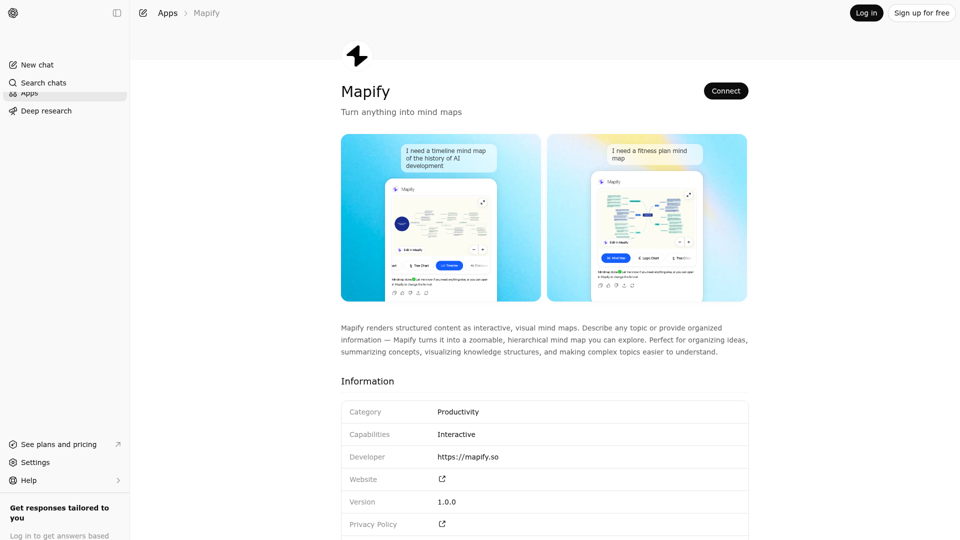 Screenshot of Mapify website