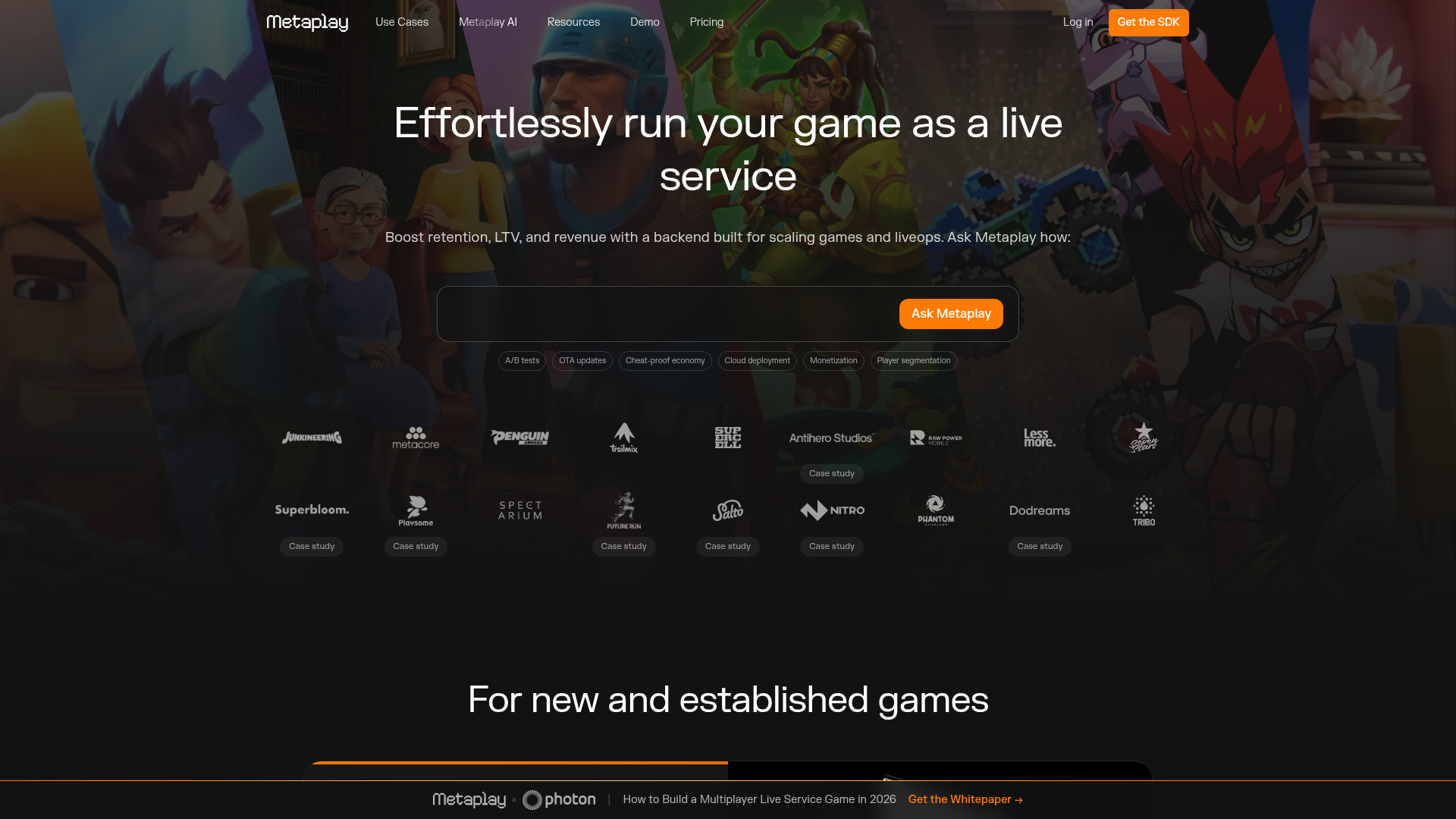 Screenshot of Metaplay SDK Docs website