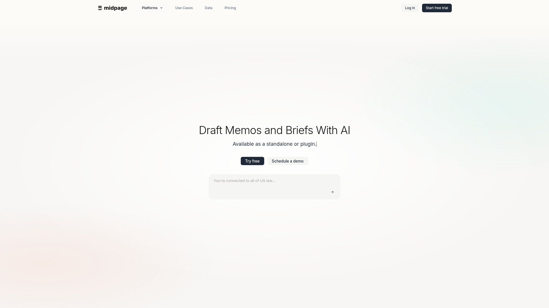 Screenshot of Midpage Legal Research website